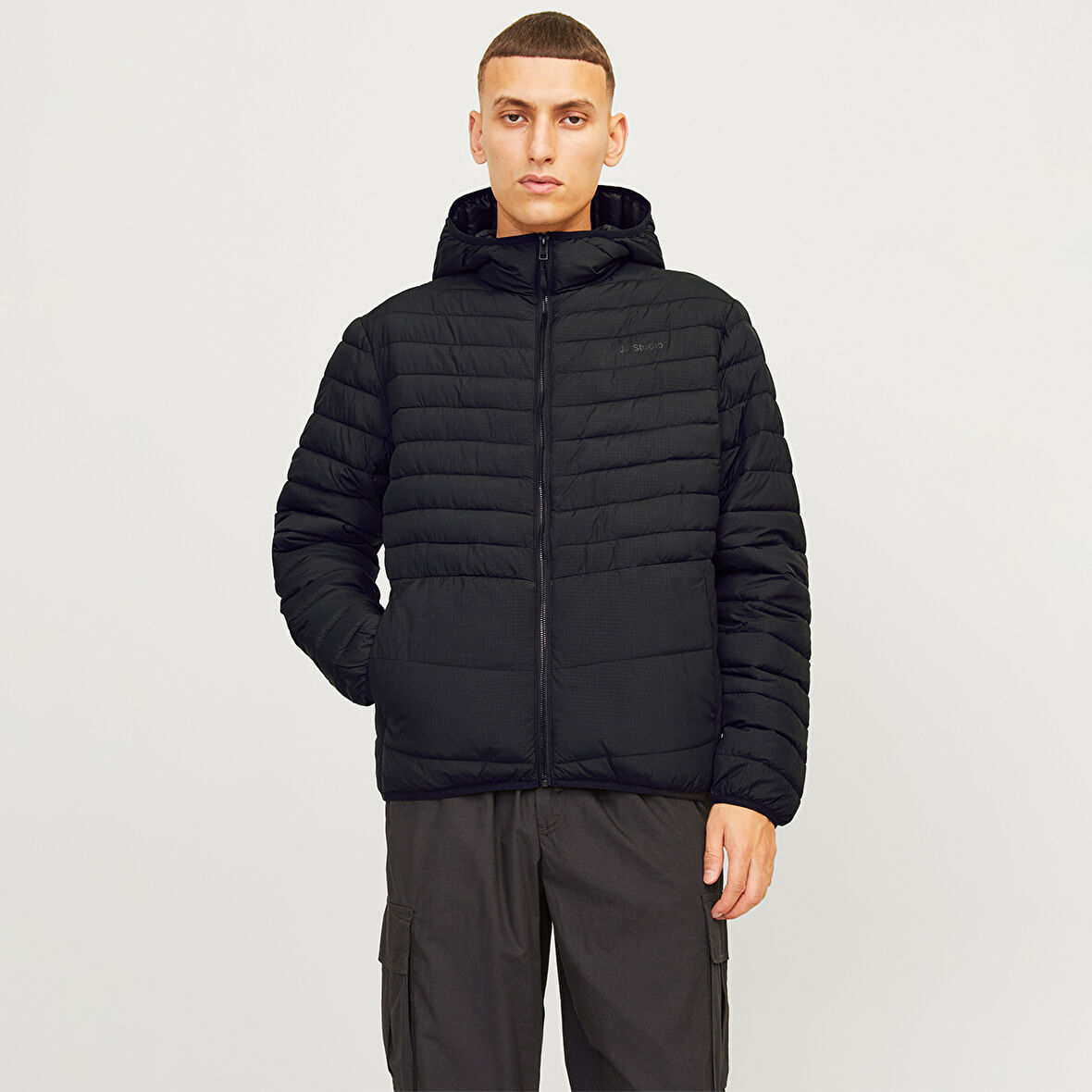 Jack & Jones 12256983 Erkek  Siyah Mont & Kaban