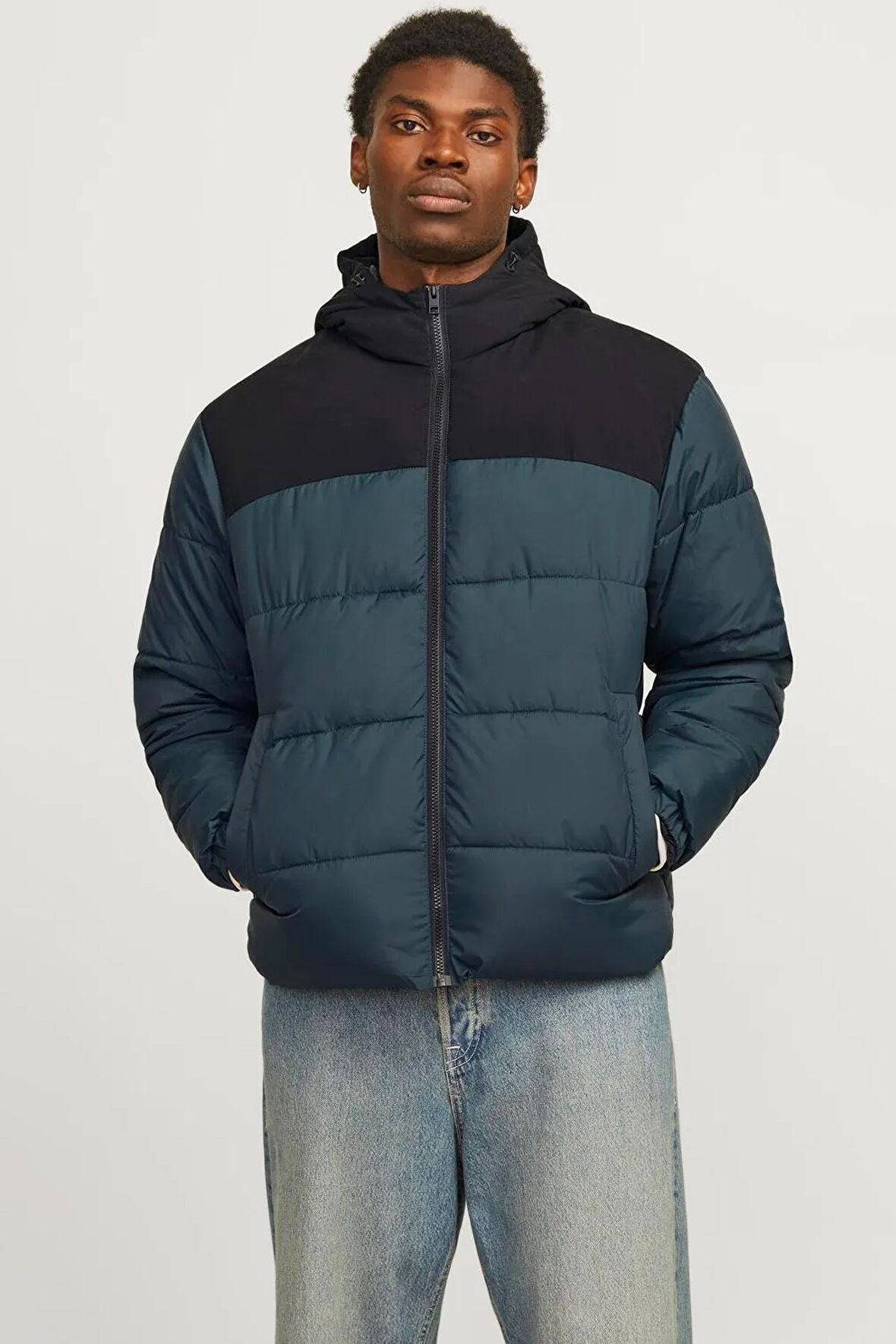 Jack & Jones Moon Hood Puffer Erkek Mont 12256882