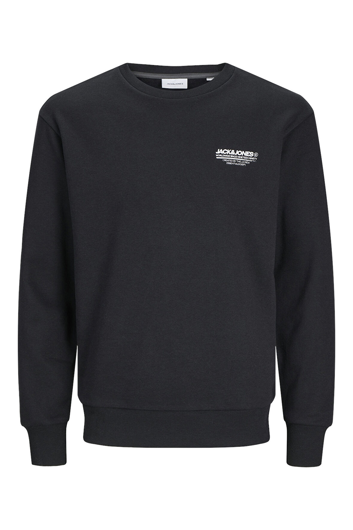 Jack & Jones Erkek Jjolıve Bisiklet Yaka Sweatshirt 12256831 Siyah