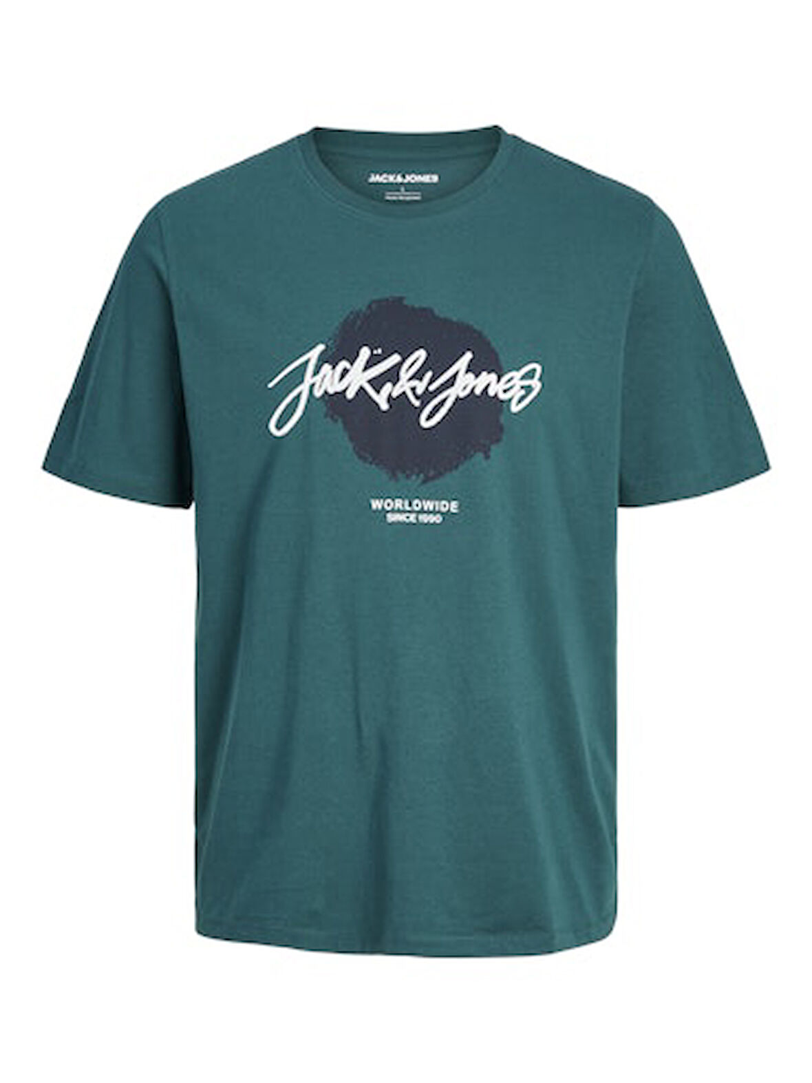 Jack Jones Erkek Pamuklu Lacivert Bisiklet Yaka Tişört 12256774