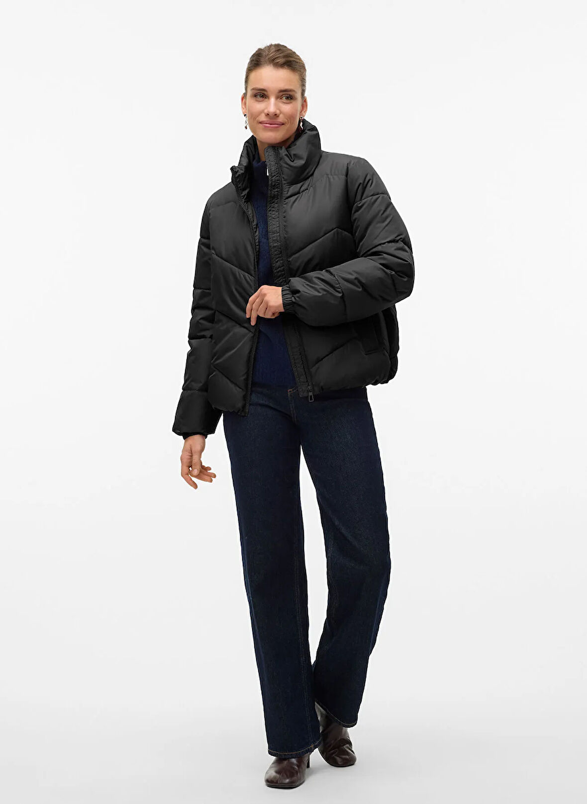 Vero Moda Siyah Kadın Mont VMLIGARIO SHORT JACKET BOO