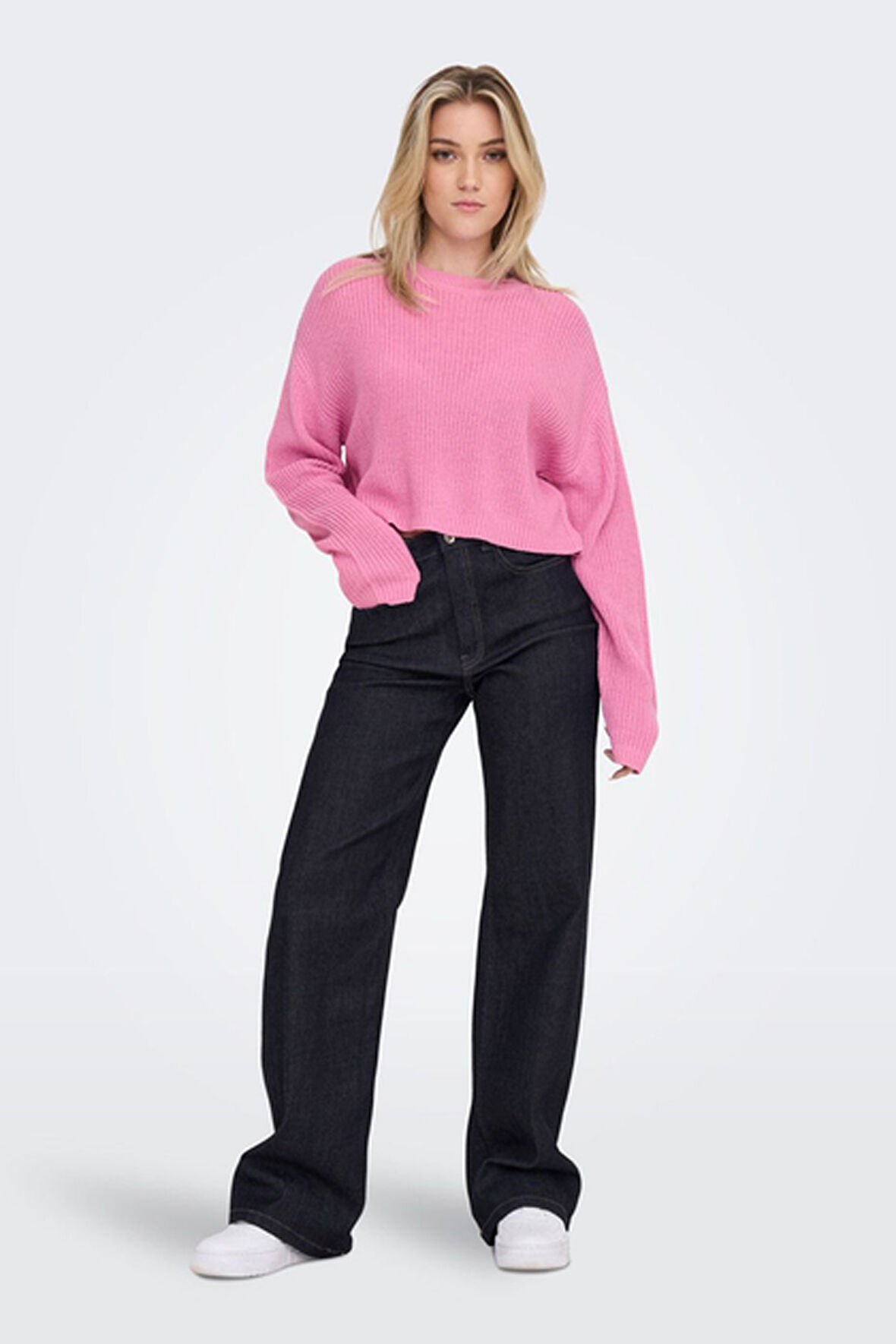 Only Kadın Düşük Omuzlu Crop Kazak - 15284453