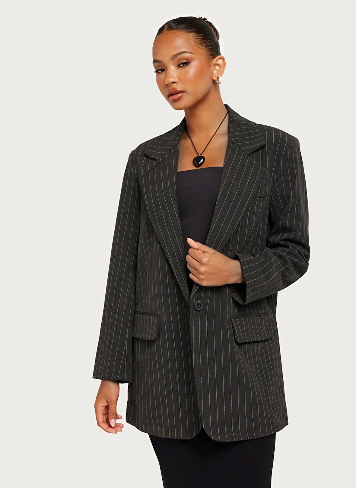 Only Rahat Koyu Füme Kadın Ceket ONLBRIE L/S OVS PINS BLAZER TLR