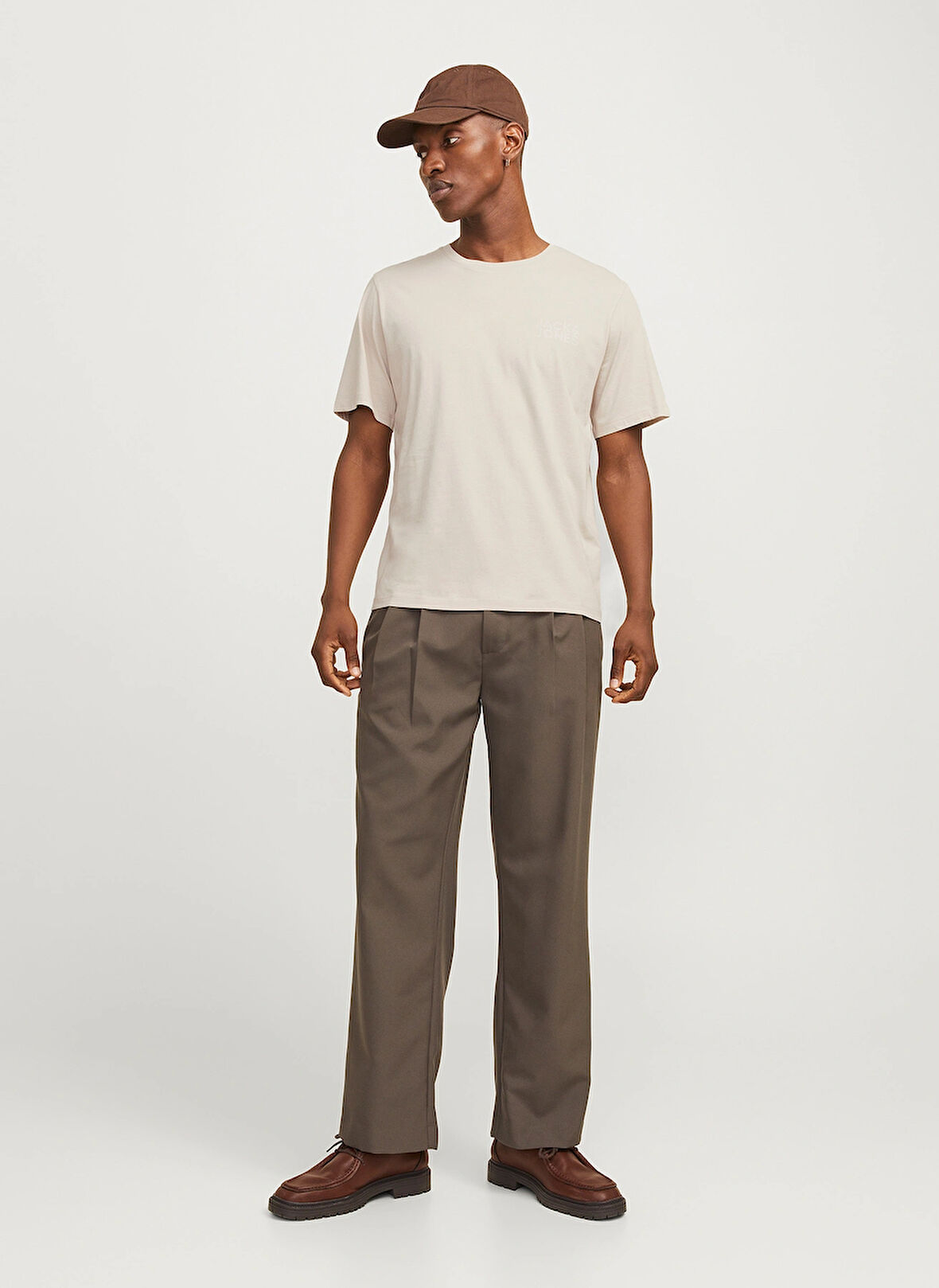 Jack & Jones Bisiklet Yaka Bej Erkek T-Shirt 12151955_JJECORP LOGO TEE SS O-NECK
