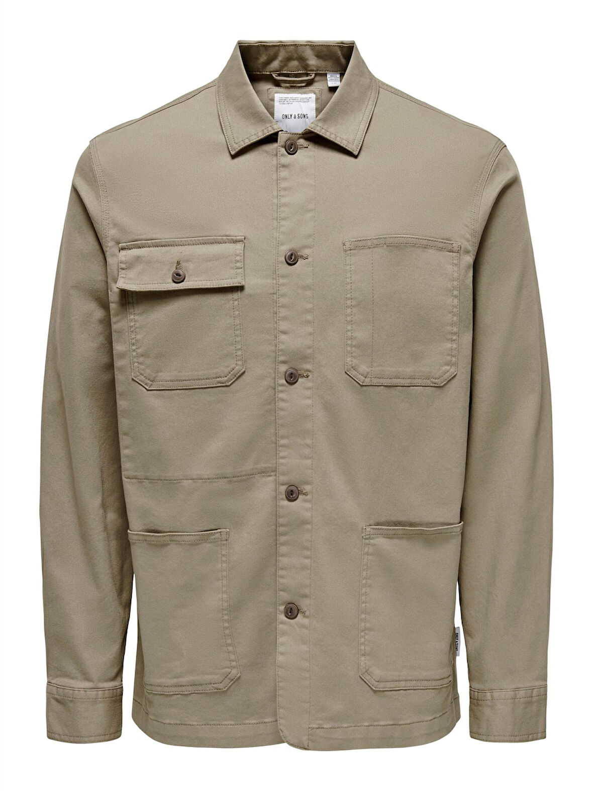 ONSDIEGO TWILL LS CHORE OVERSHIRT Erkek Kahverengi UK Gömlek - 22030121