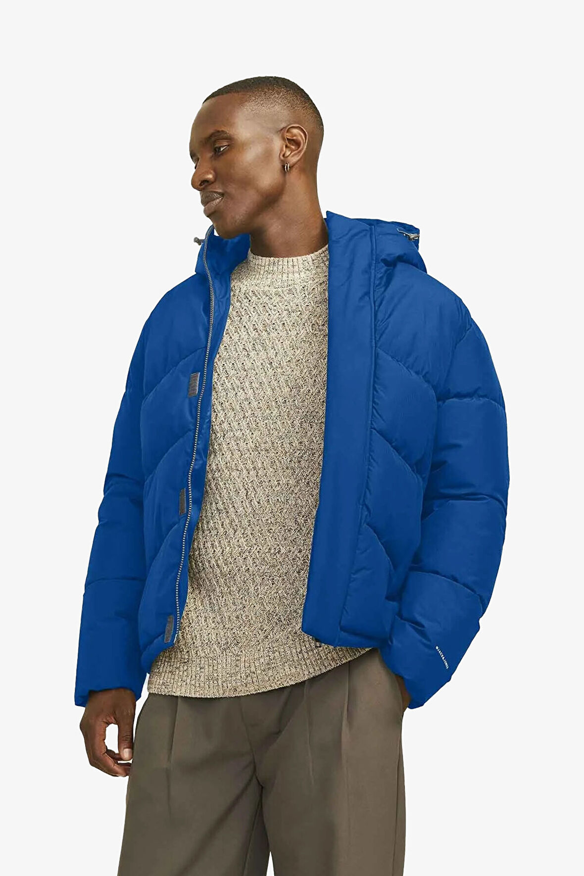 Jack & Jones Jjworld Puffer Jacket Erkek Mavi Mont 12259850-NauticalBlue