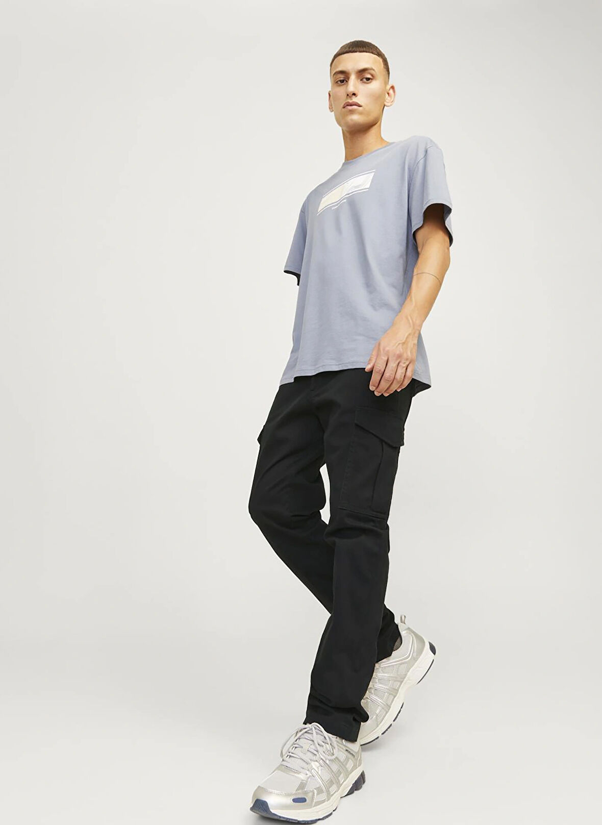 Jack & Jones Normal Bel Normal Paça Siyah Erkek Pantolon JPSTMARCO JJSANTIAGO CARGO MG