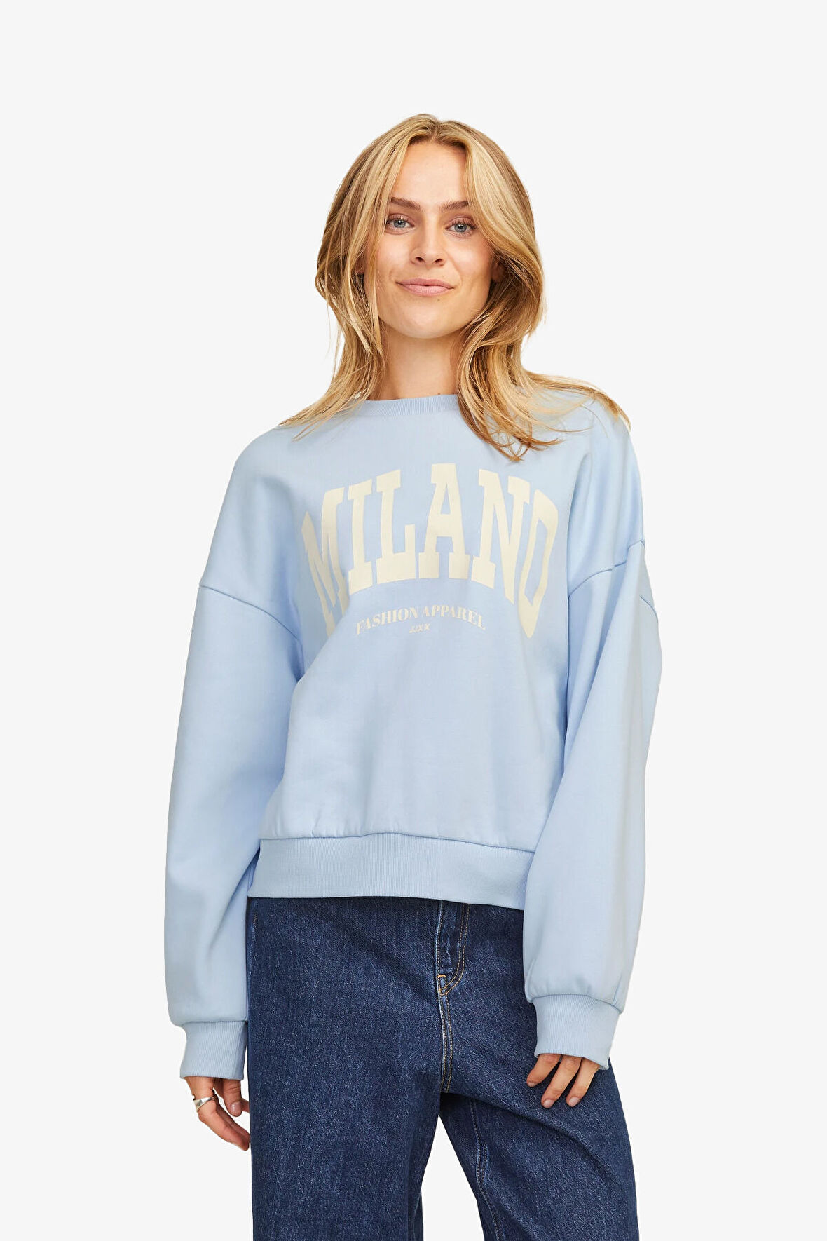 JJXX Jxmerle Kadın Mavi Sweatshirt 12260608-Skyway