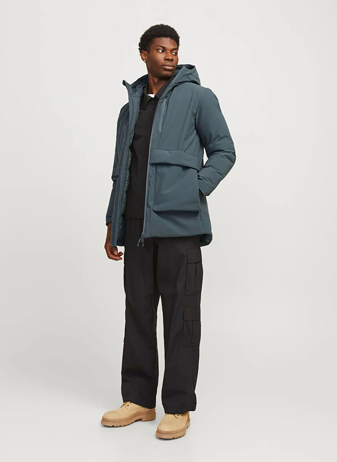 Jack & Jones Gri Erkek Mont JCOCHARLIE PARKA JACKET BF