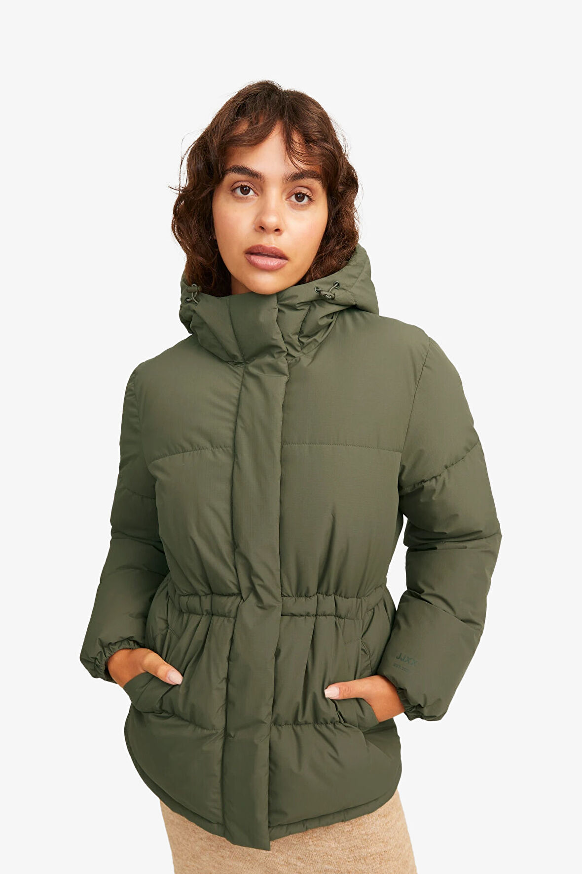 JJXX Jxworld Puffer Kadın Yeşil Mont 12266907-DustyOlive