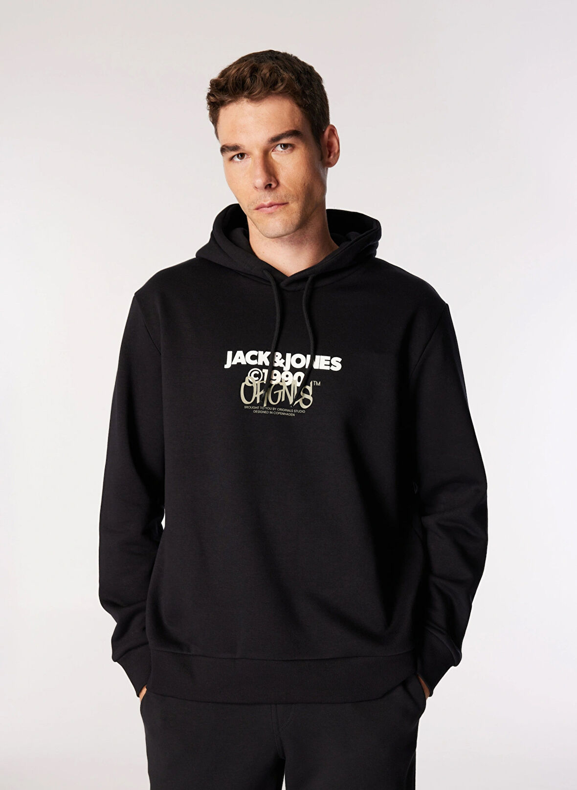 Jack & Jones Kapüşon Yaka Siyah Erkek Sweatshırt 12266946_JORBUSHWICK SWEAT HOOD FST