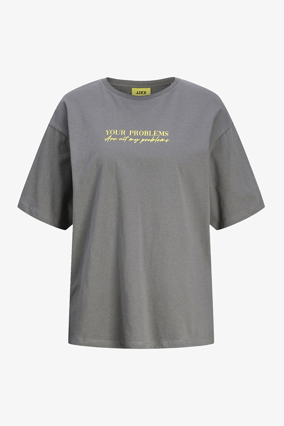 JJXX Jxselma Kadın Gri T-Shirt 12262605-Pewter