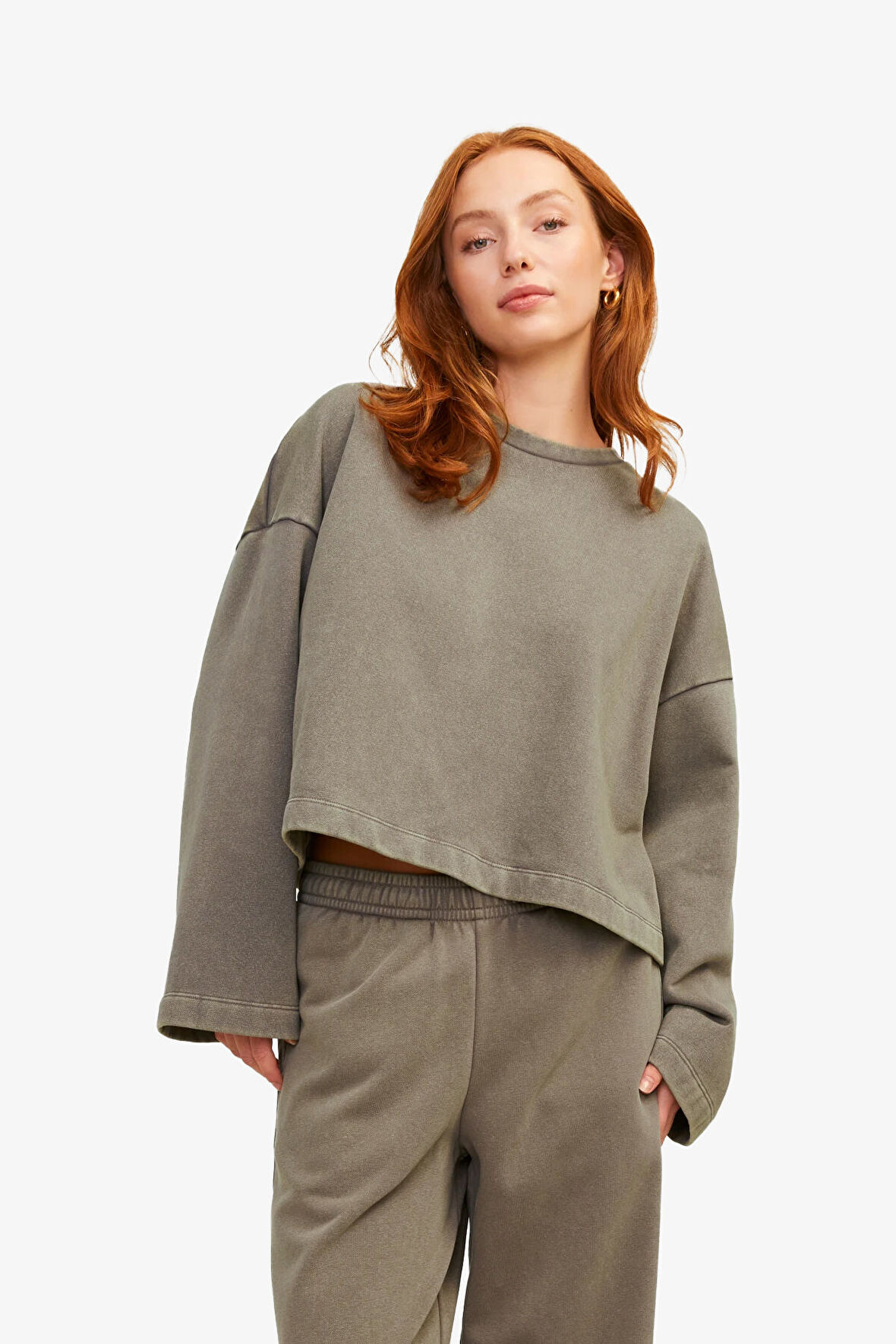 JJXX Jxelizabeth Loose Kadın Kahverengi Sweatshirt 12263614-Morel