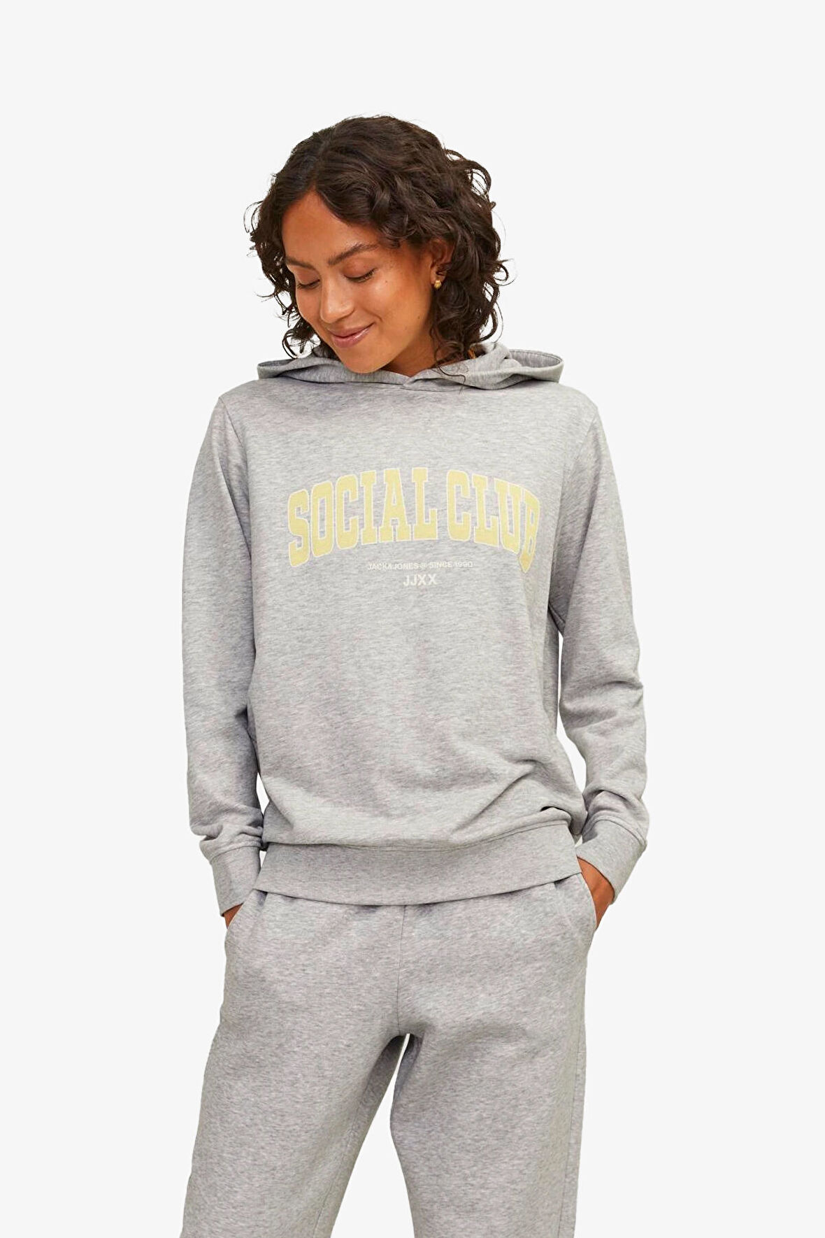 JJXX Jxamelia Kadın Gri Sweatshirt 12264237-LightGreyMelange