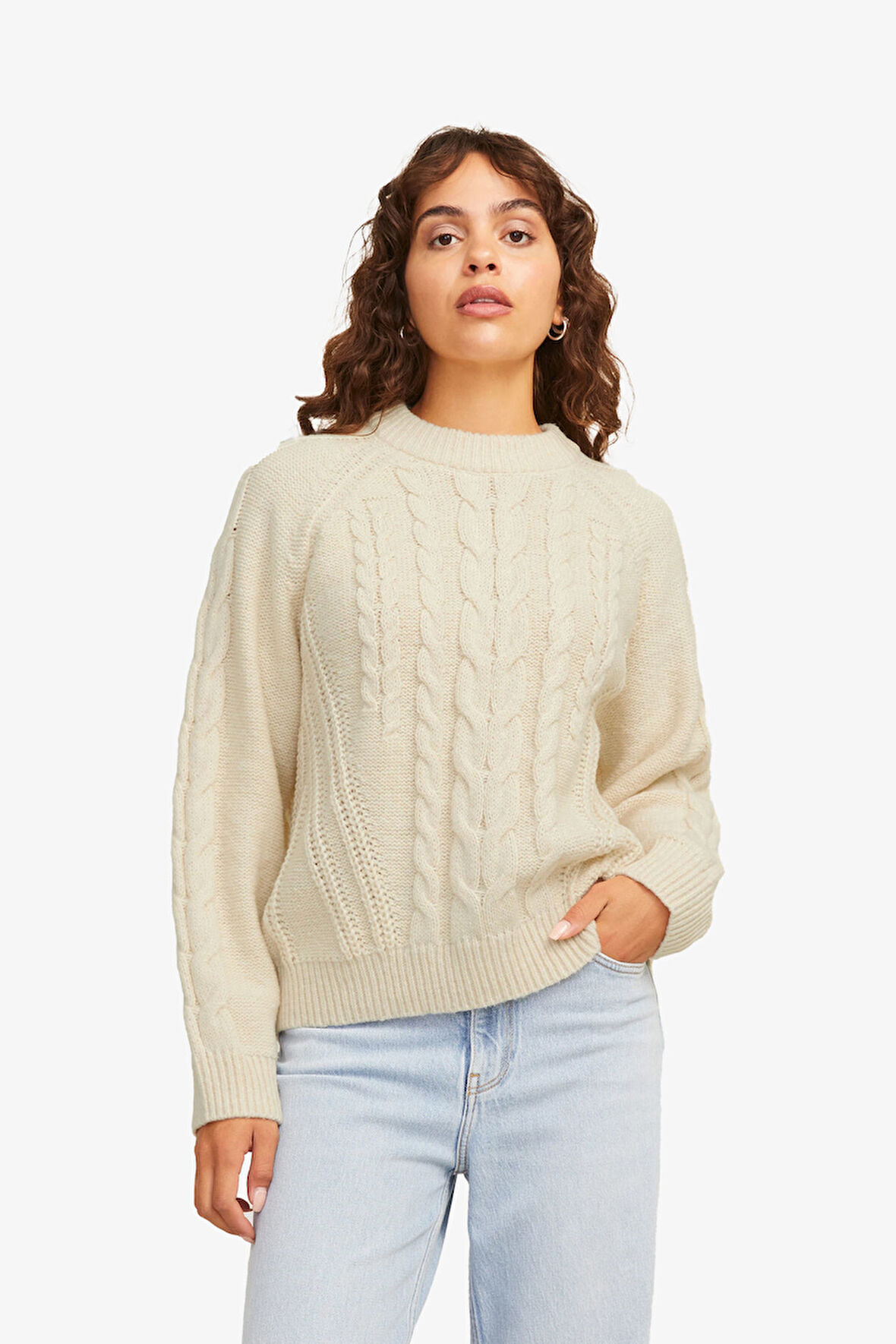 JJXX Jxjosie Kadın Bej Kazak 12255370-VanillaIce