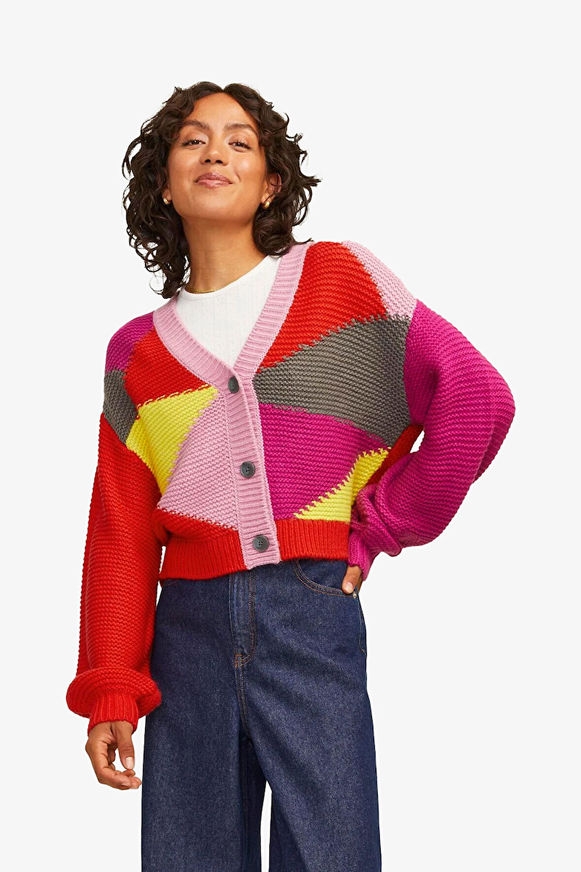 JJXX Jxlottie Kadın Çok Renkli Hırka 12261555-FieryRed