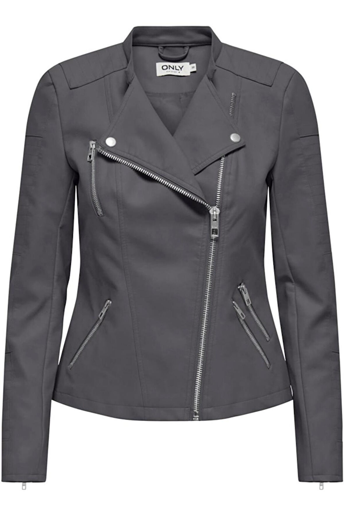 ONLAVA FAUX LEATHER BIKER OTW NOOS ANTRASİT