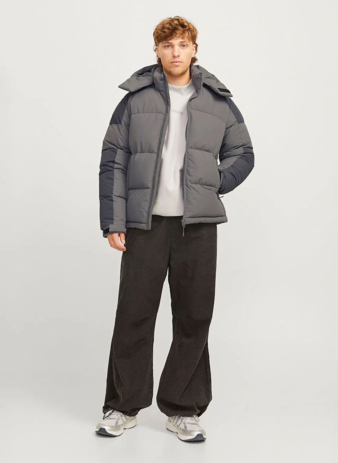 Jack & Jones Gri Erkek Mont 12260428_JCOAERO PUFFER SN