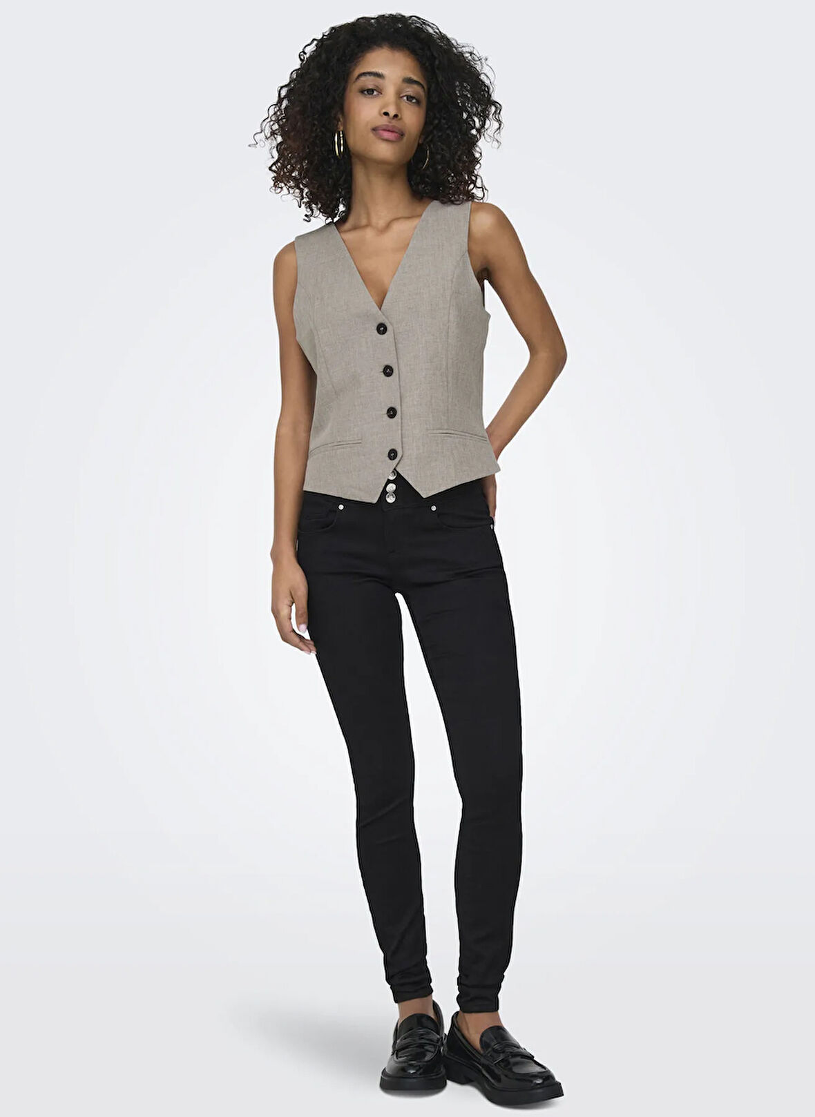 Kahve Kadın Yelek ONLLINDA S/L MEL FIT WAISTCOAT TLR