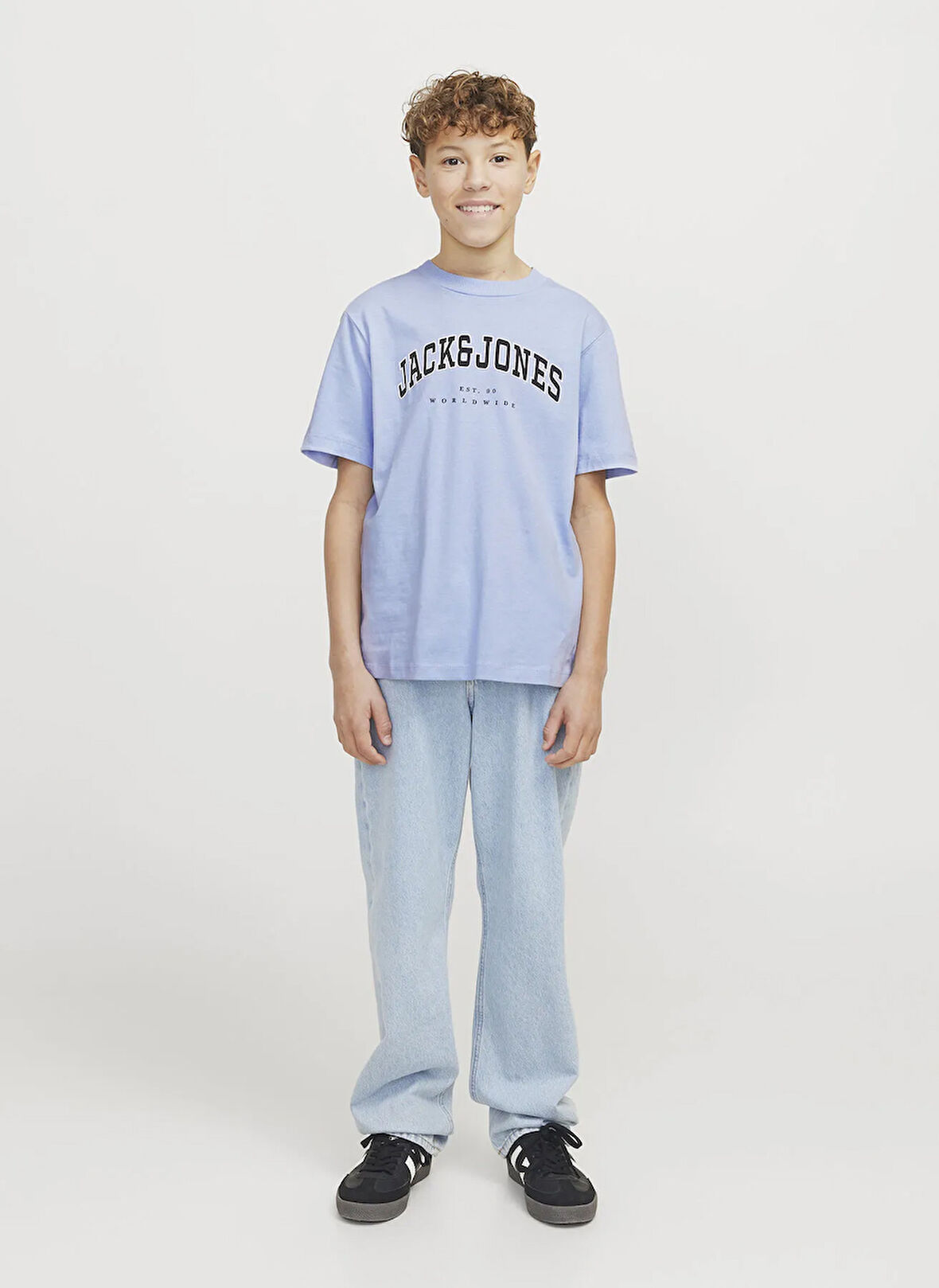 Jack & Jones Baskılı Mavi Erkek Çocuk T-Shirt 12258924