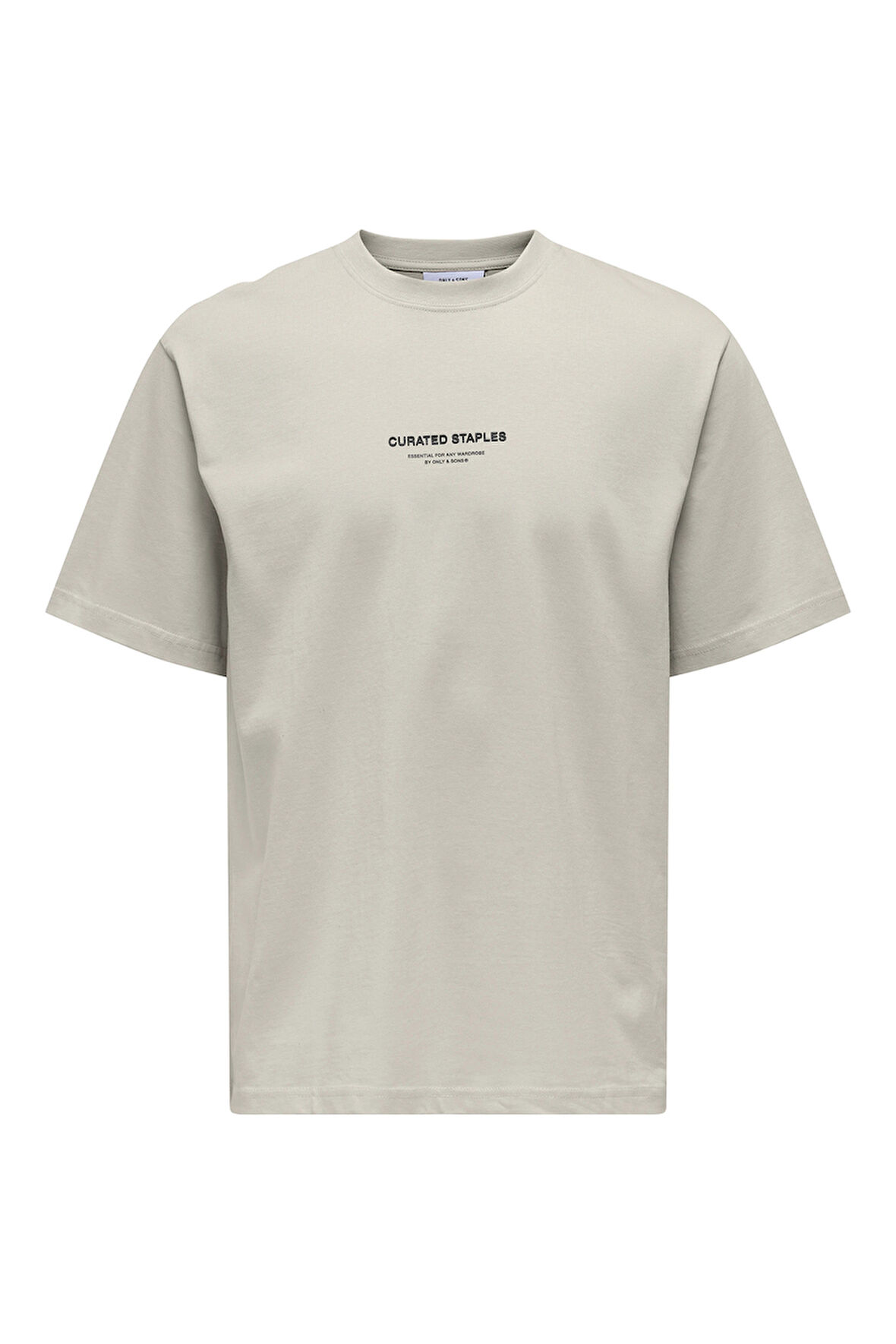 Only & Sons Erkek Onscurated Bisiklet Yaka %100 Pamuk T-Shirt 22030925 Taş