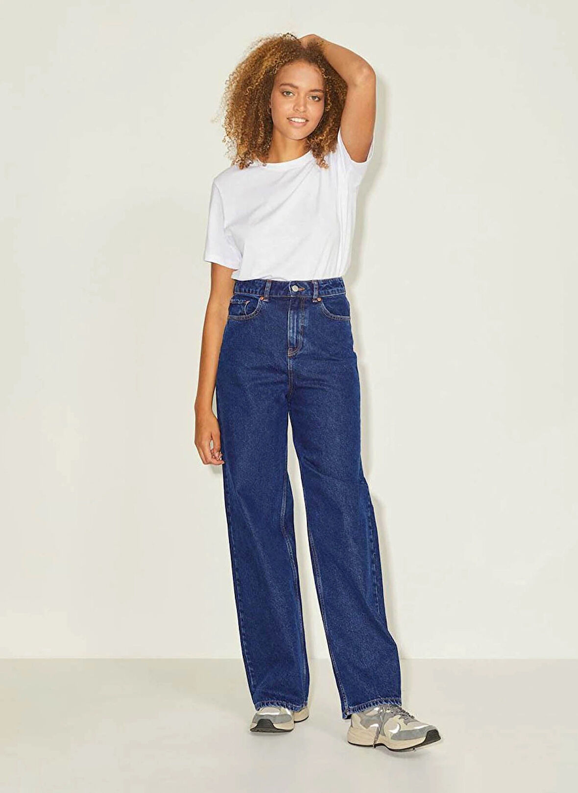 Only Geniş Paça Dar Koyu Mavi Kadın Denim Pantolon ONLLUNA HW FLARED DNM DIABOX