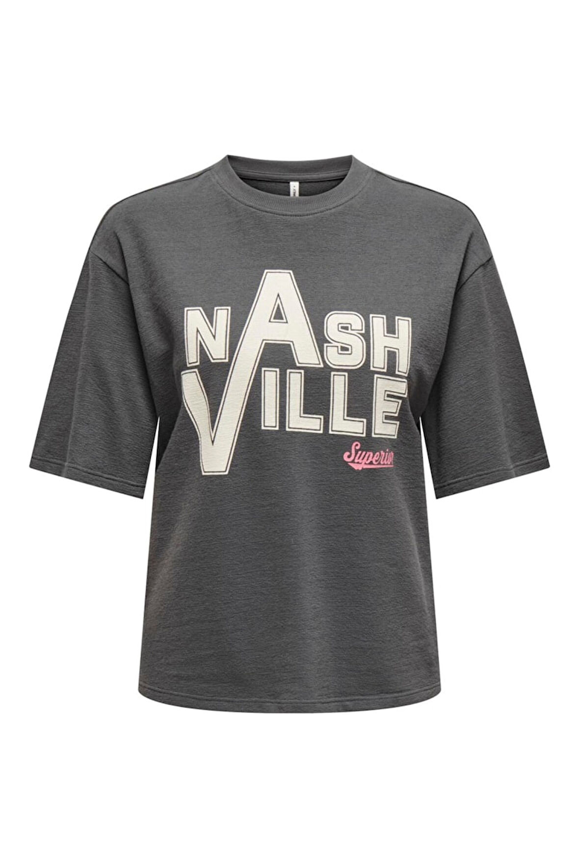 ONLSONYA S/S USA TOP BOX JRS Kadın Gri T-Shirt - 15332658