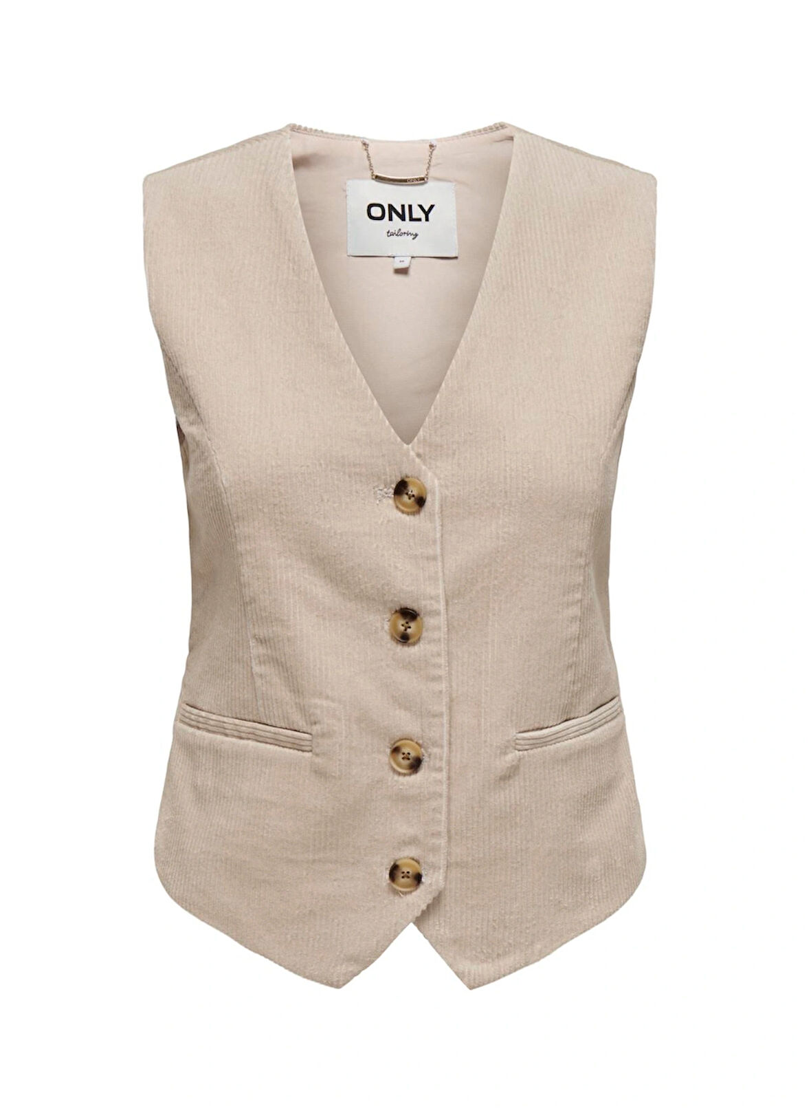 Only Krem Kadın Yelek ONLTIGGY S/L FIT CORD VEST TLR