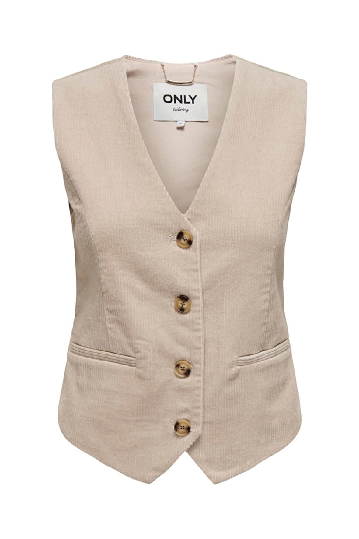 ONLTIGGY S/L FIT CORD VEST TLR Kadın Bej Yelek - 15331546