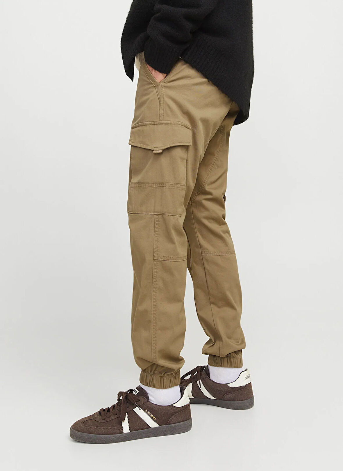 Jack & Jones Lastikli Paça Kahve Erkek Kargo Pantolon 12139912_JPSTPAUL FLAKE CARGO NOOS