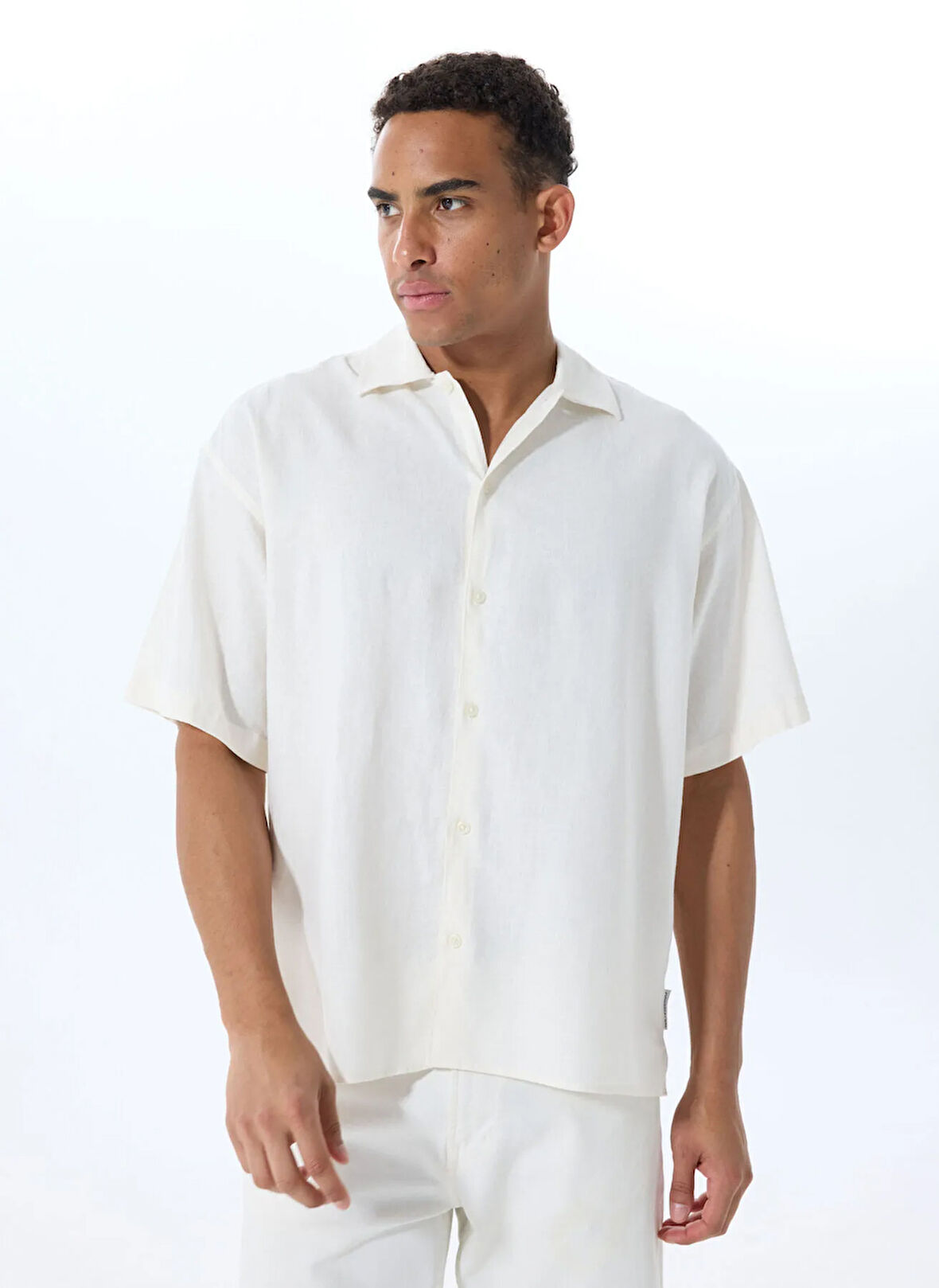 Jack & Jones Geniş Fit Krem Erkek Gömlek 12271066_JORPAROS OVERSIZED SHIRT S