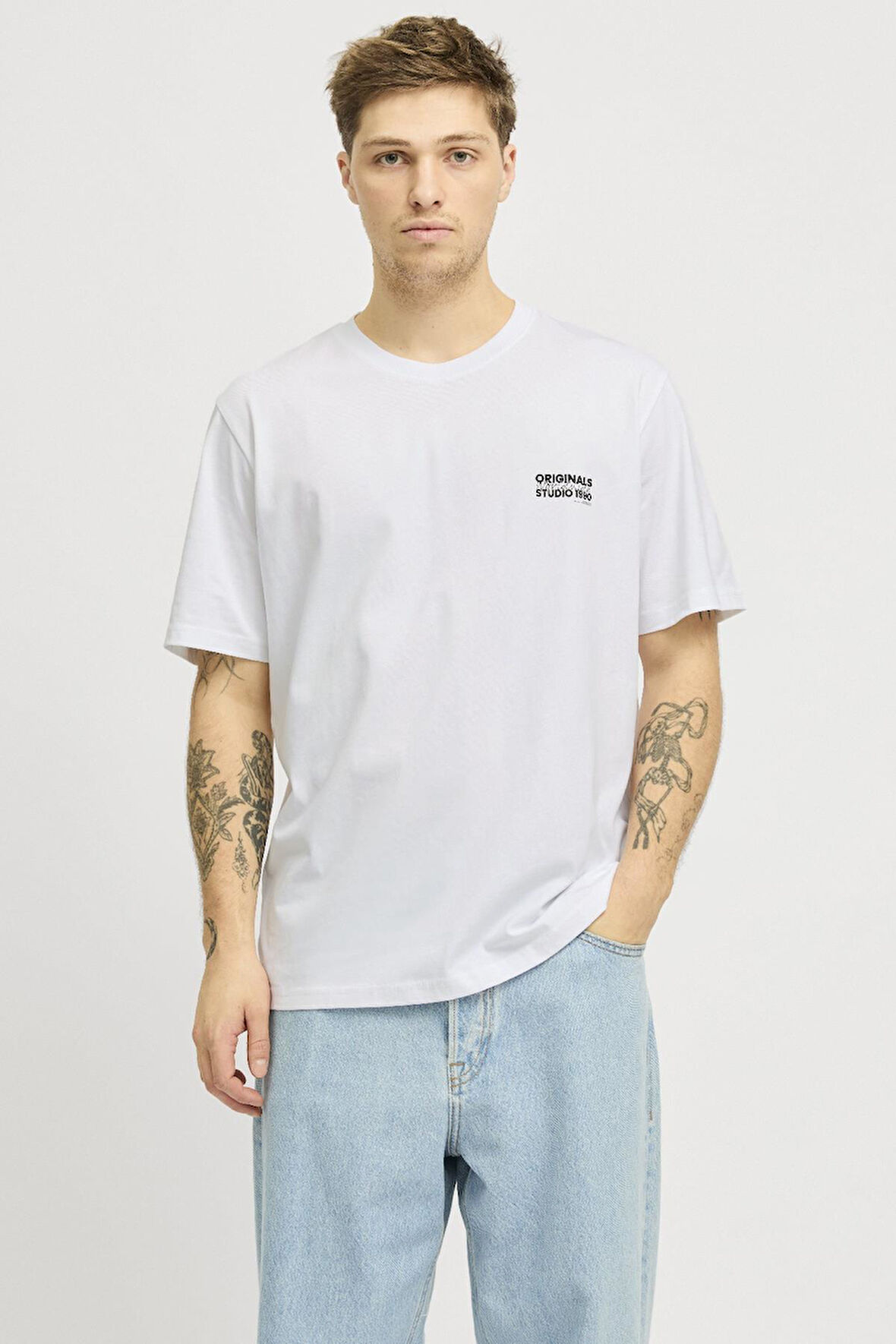 JORVESTERBRO BACK TEE SS CREW NECK P.BEYAZ