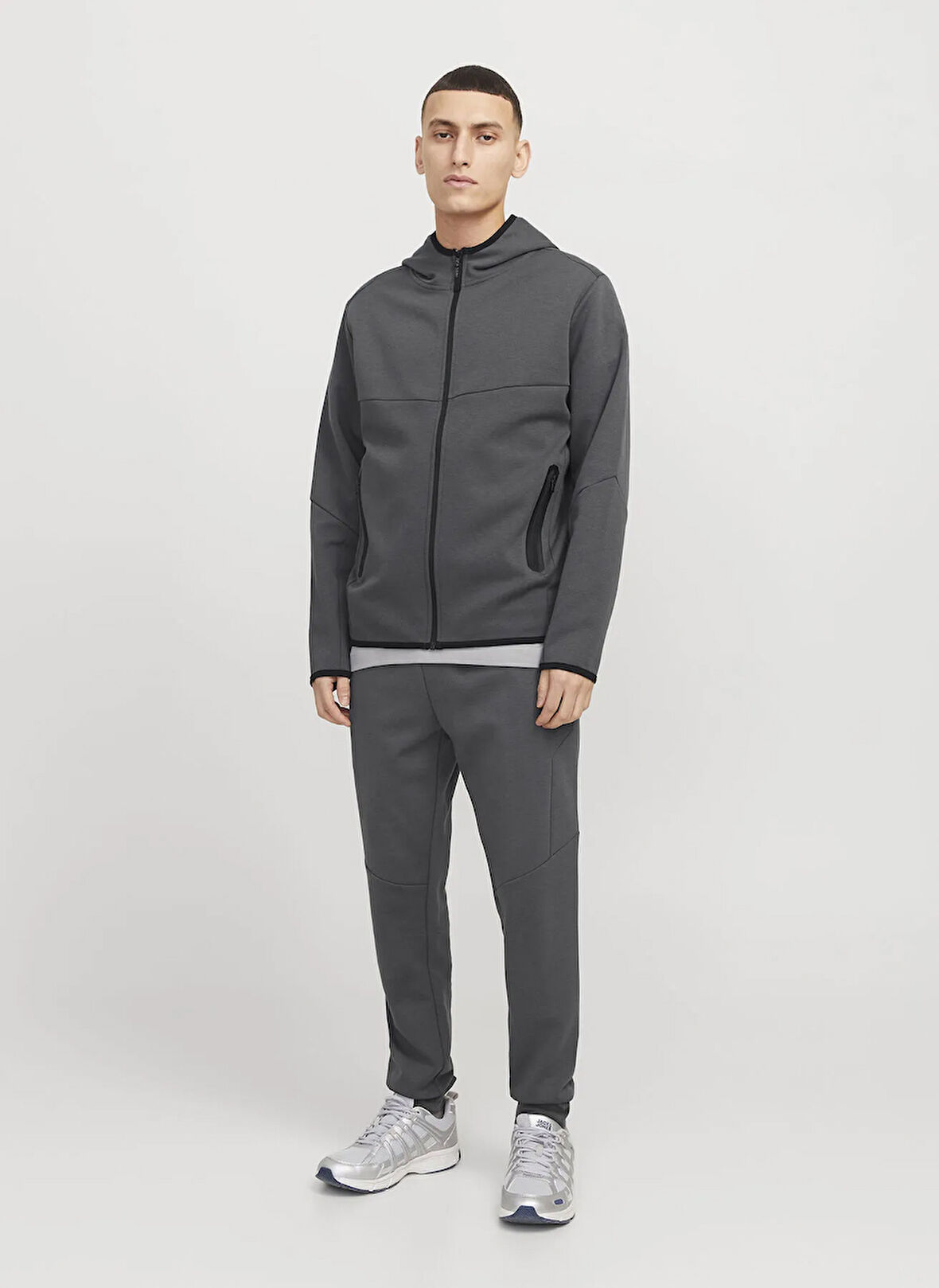 Jack & Jones Dar Açık Gri Erkek Eşofman Altı 12261991_JPSTWILL FUSION SWEAT PANT