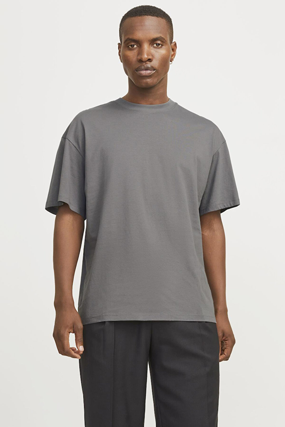JJEBRADLEY TEE SS O-NECK NOOS GRİ 12249319