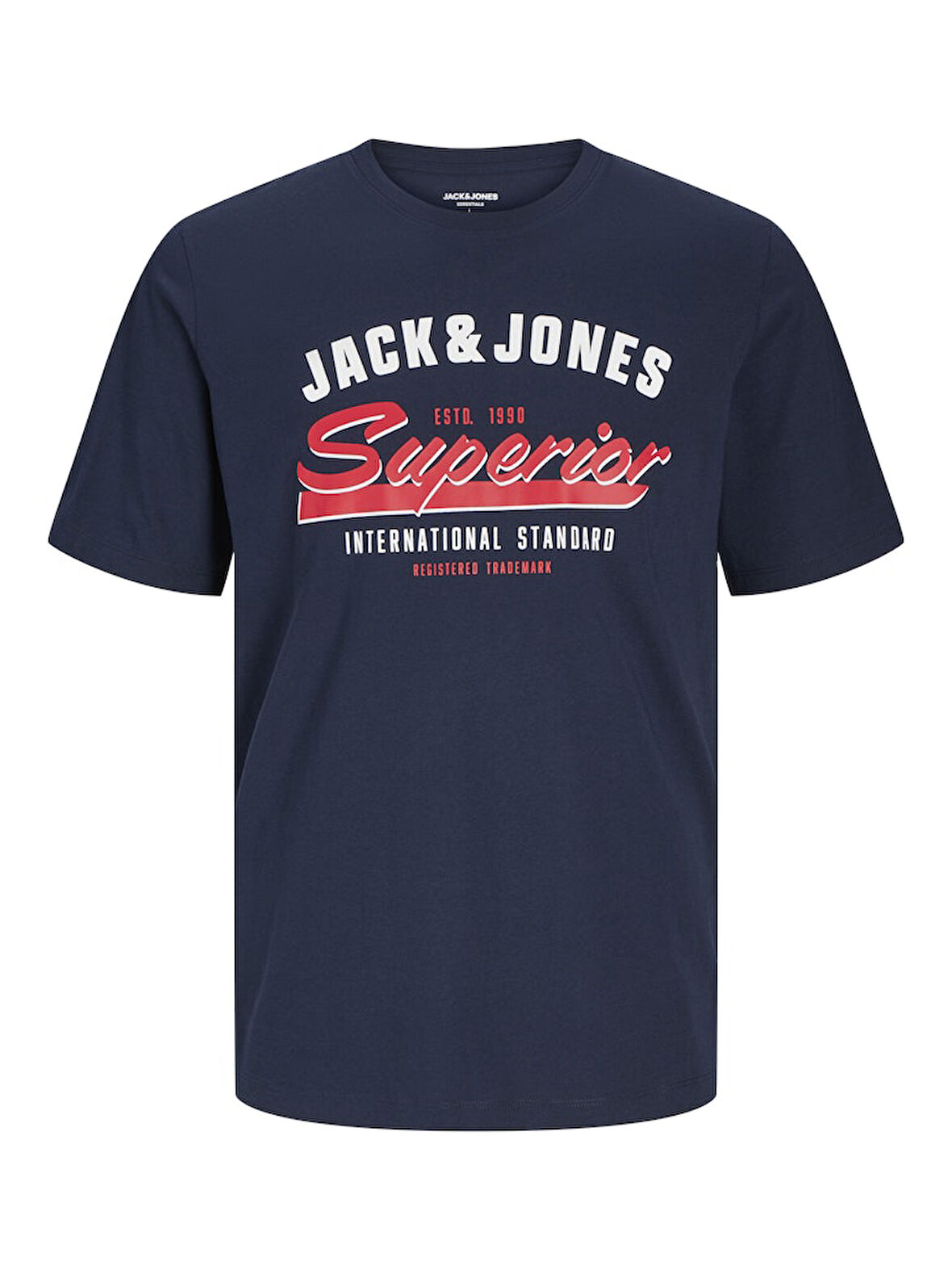 Jack Jones Erkek Pamuklu Beyaz Bisiklet Yaka  Tişört 12268267