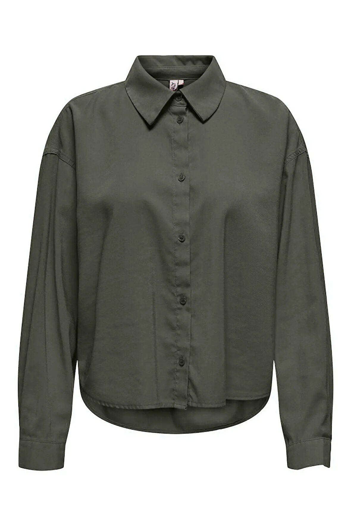 Only Kadın Onlarıs Rahat Kalıp Ön Taraf Kısa Arka Taraf Uzun Gömlek 15337947 Haki