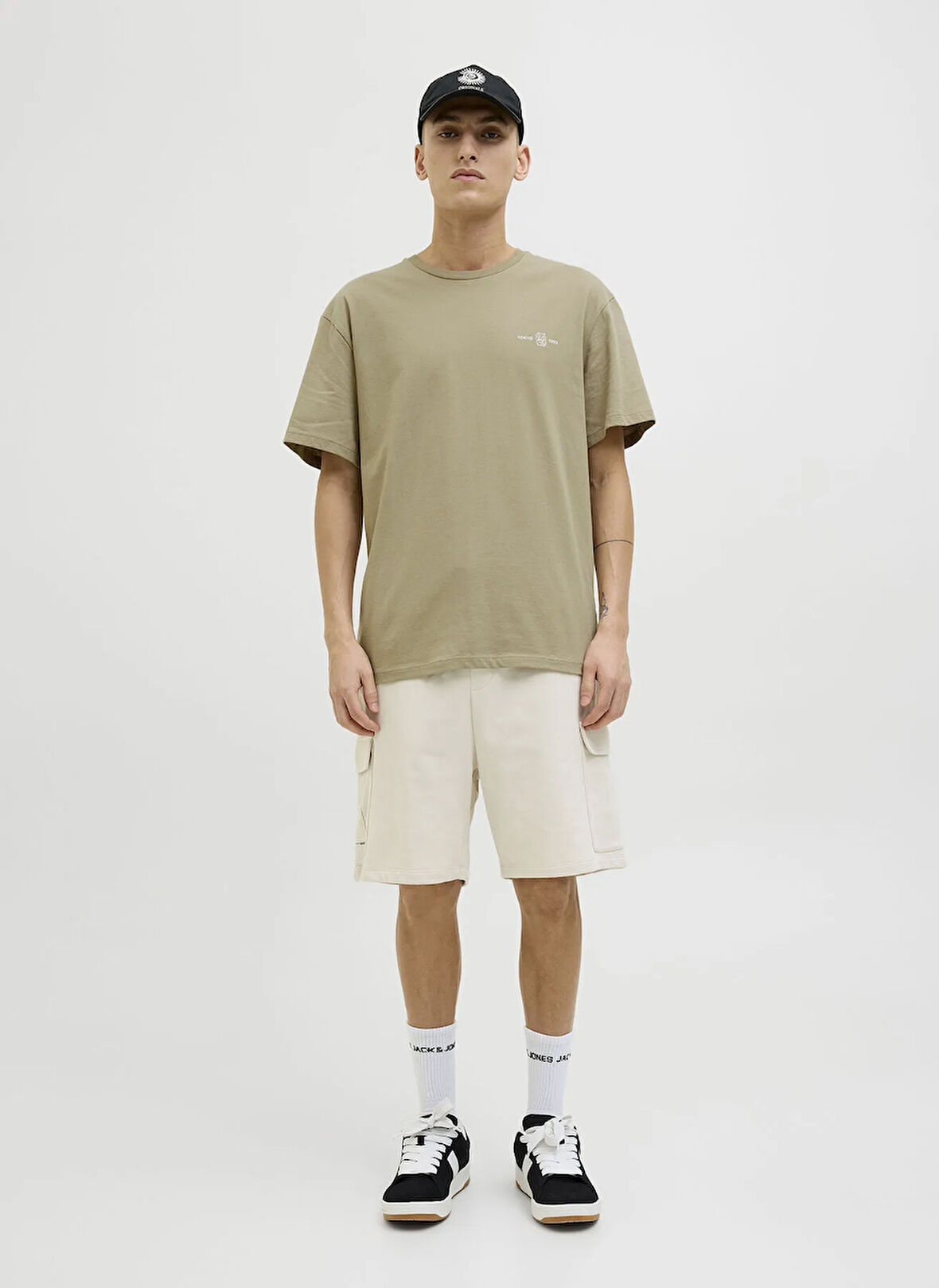 Jack & Jones Bisiklet Yaka Yeşil Erkek T-Shirt 12271257_JJJAYCE TEE SS CREW NECK