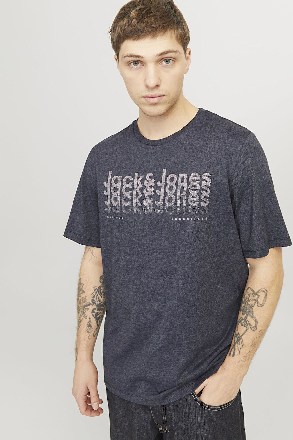 JJTEX TEE SS CREW NECK LACİVERT