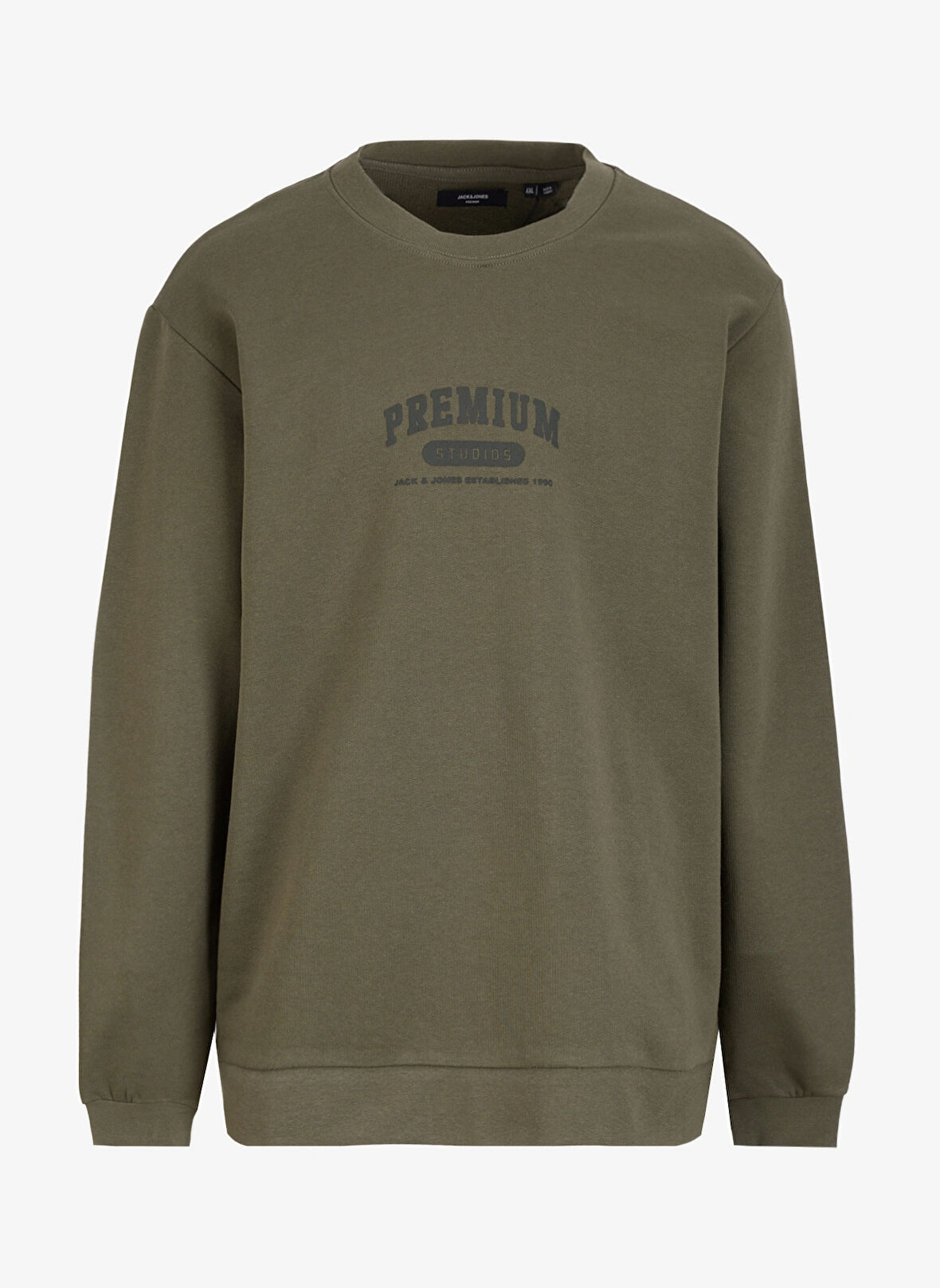 Jack & Jones Bisiklet Yaka Haki Erkek Sweatshırt EXC 12275176_JPRBLAHAF SWEAT CREW