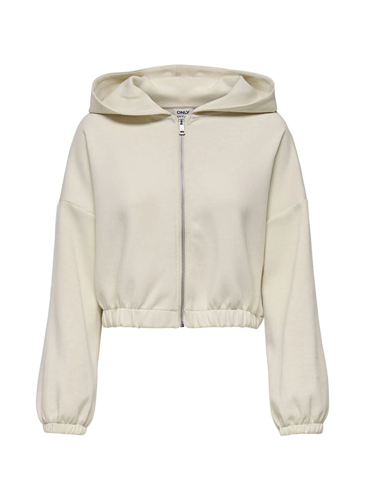 Only Kapüşon Yaka Düz Krem Kadın Sweatshırt ONLSCARLETT LIFE LS ZIP HOOD SWT NO