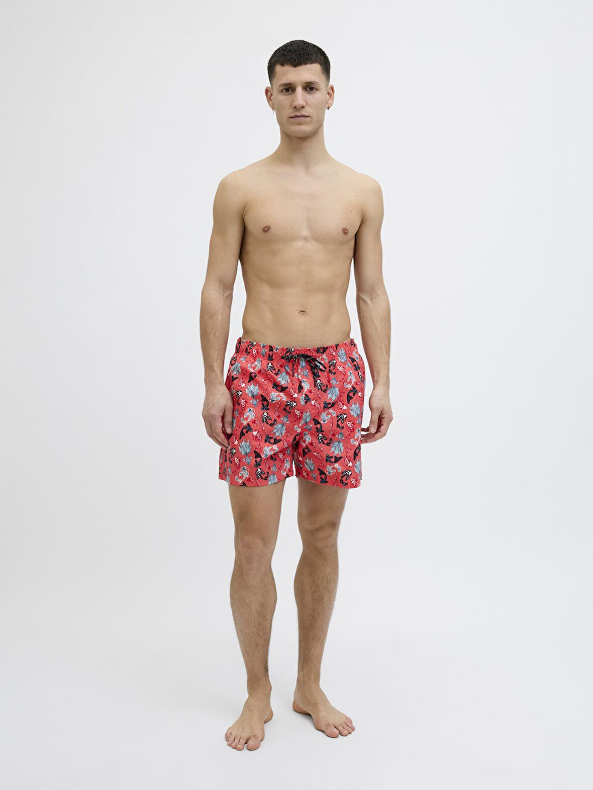 Jack & Jones JPSTMAUI JJSWIM Erkek Desenli Deniz Şortu - Hızlı Kuruyan Kumaş 