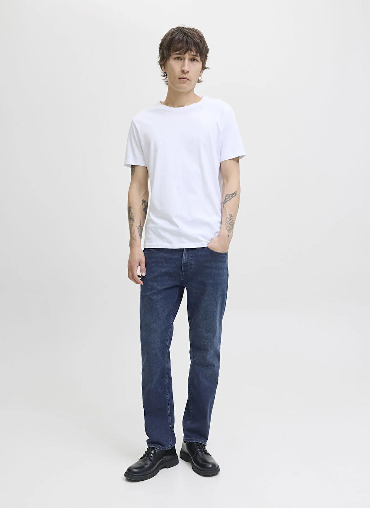 Jack & Jones Normal Bel Normal Mavi Erkek Denim Pantolon 12276482_JJICLARK JJORIGINAL SQ 260