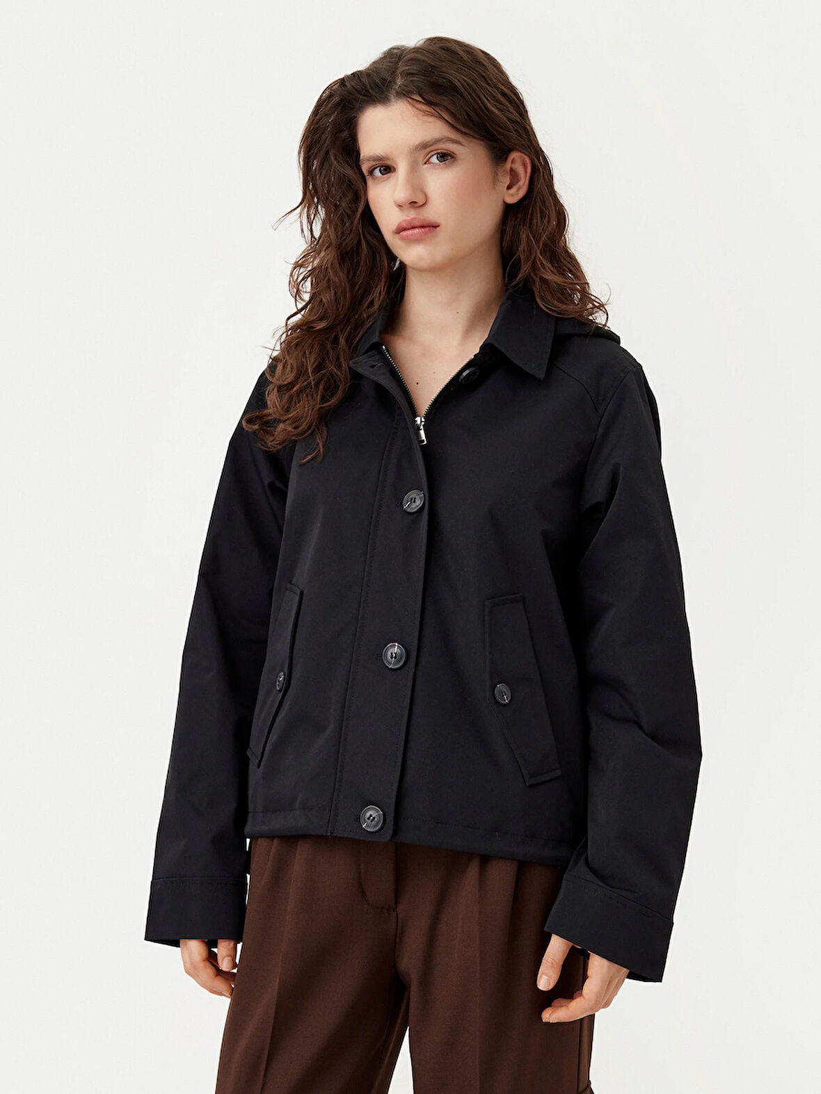 Only Kadın Kapüşonlu Baharlık Parka Ceket - 15342077