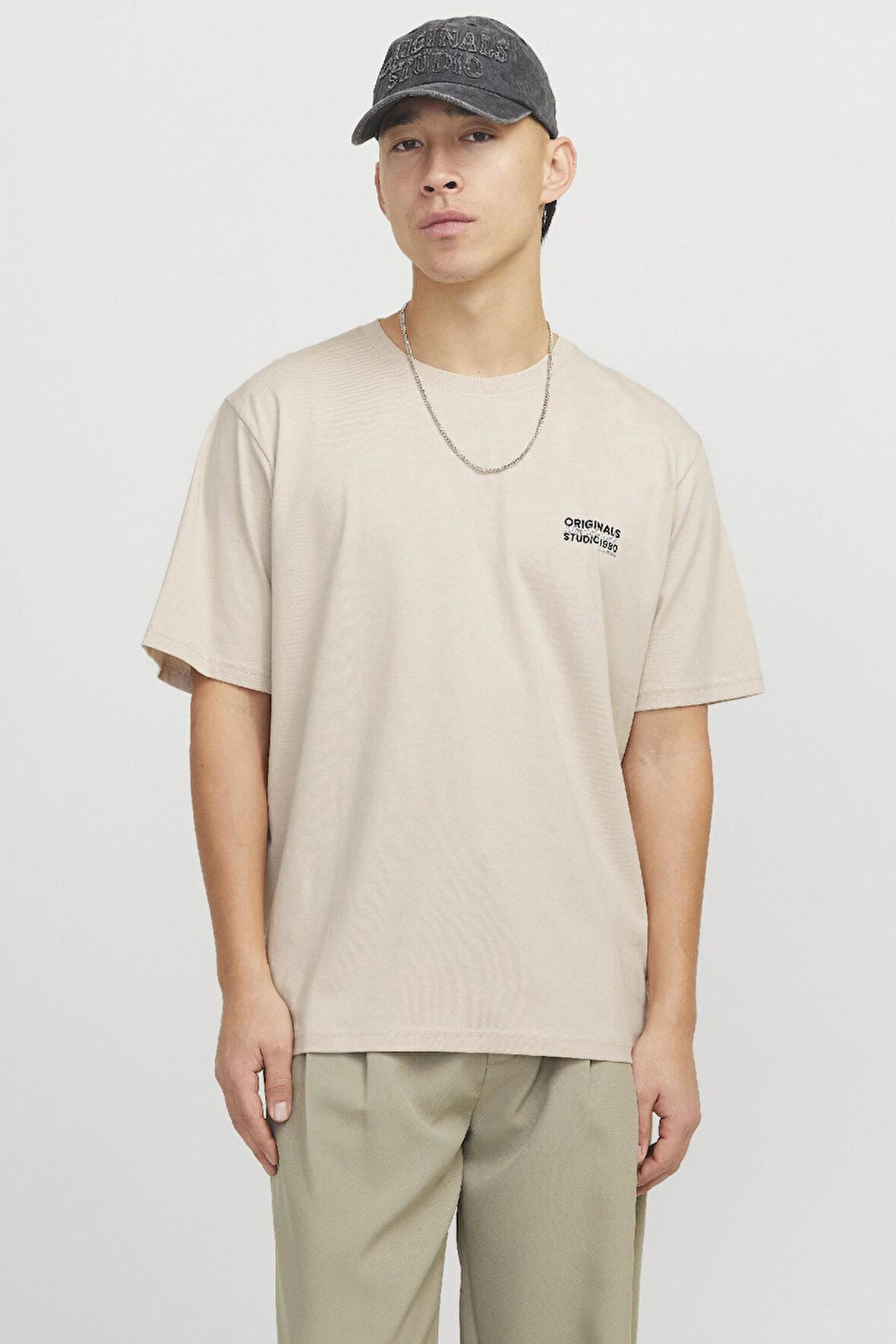 JORVESTERBRO BACK TEE SS CREW NECK KREM