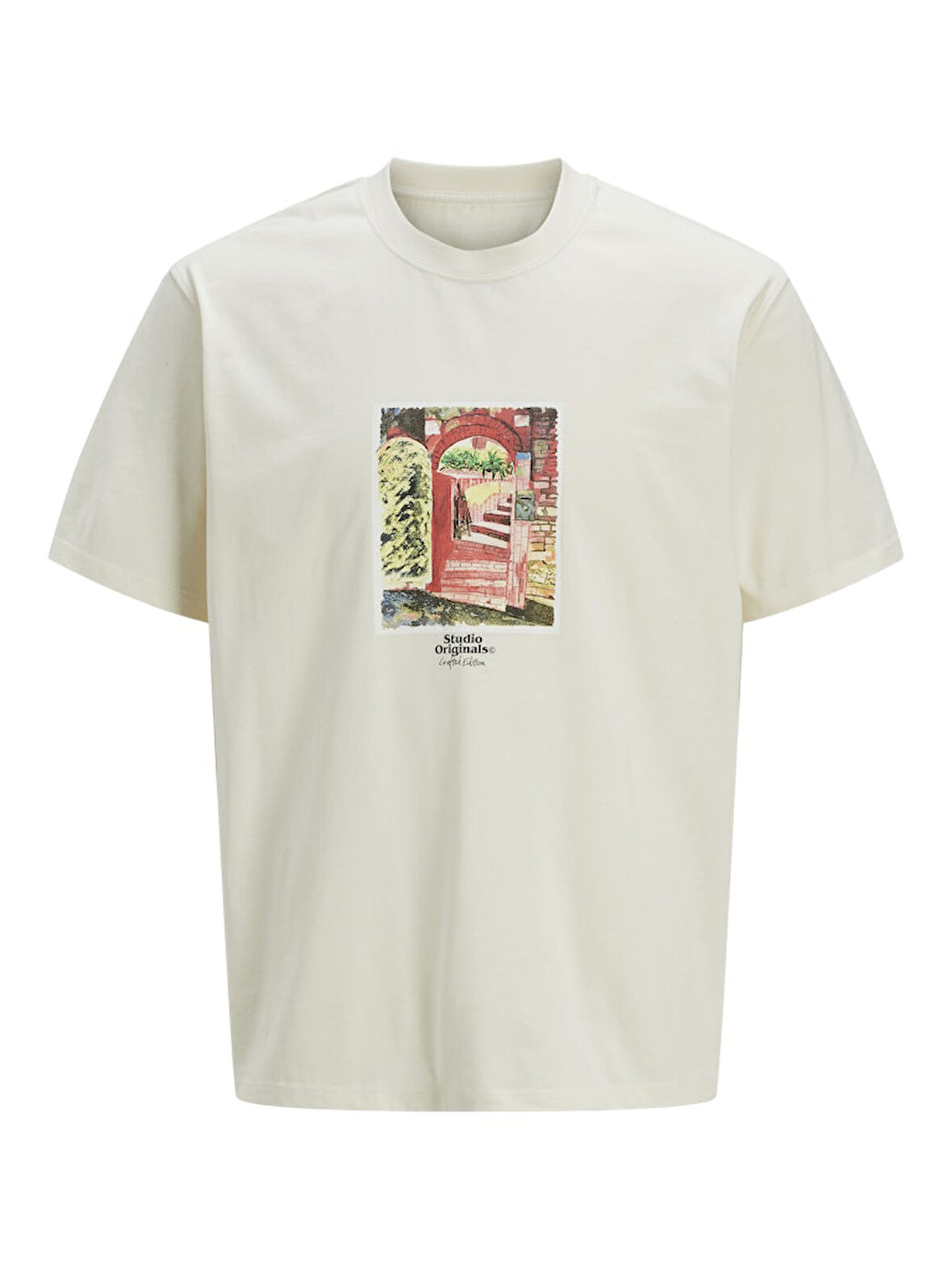 Jack & Jones Erkek Baskılı Bisiklet Yaka T-Shirt - 12273494