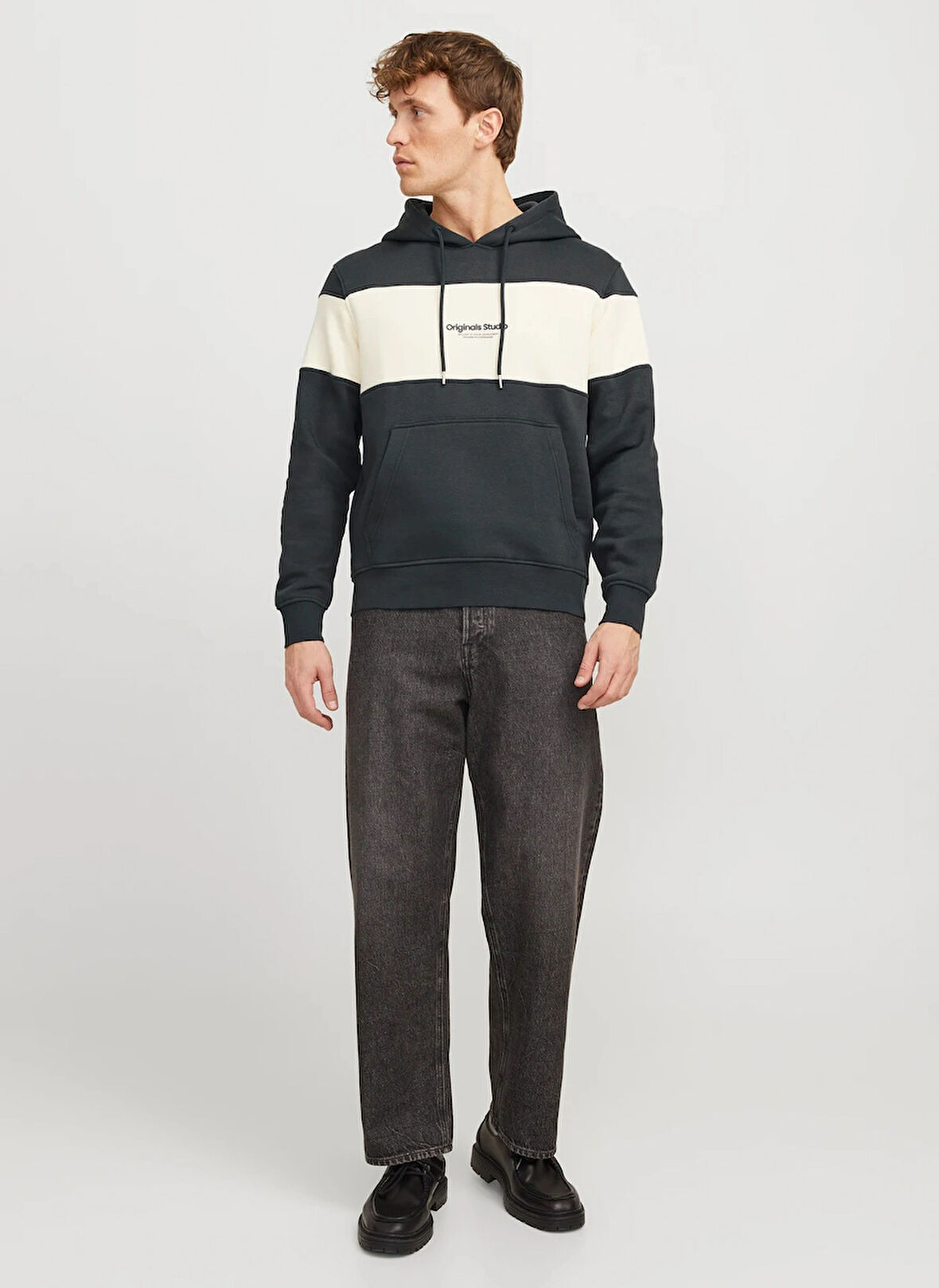 Jack & Jones Kapüşon Yaka Haki Erkek Sweatshırt JORVESTERBRO BLOCK SWEAT HOOD STYD