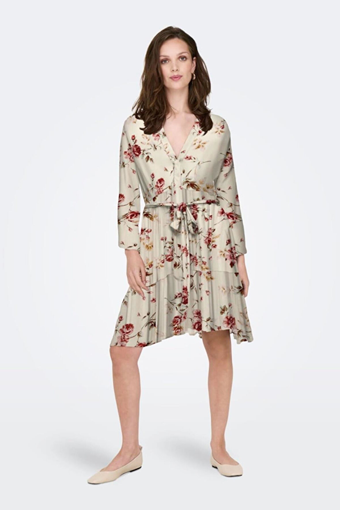 ONLCLEMMENTINE LIFE 3/4 DRESS WVN NOOS KREM