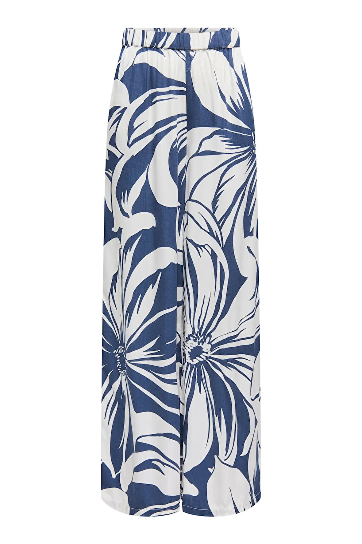 Only Kadın Onlmılly Rahat Kesim Beli Lastikli Desenli Pantolon 15347453 Lacivert