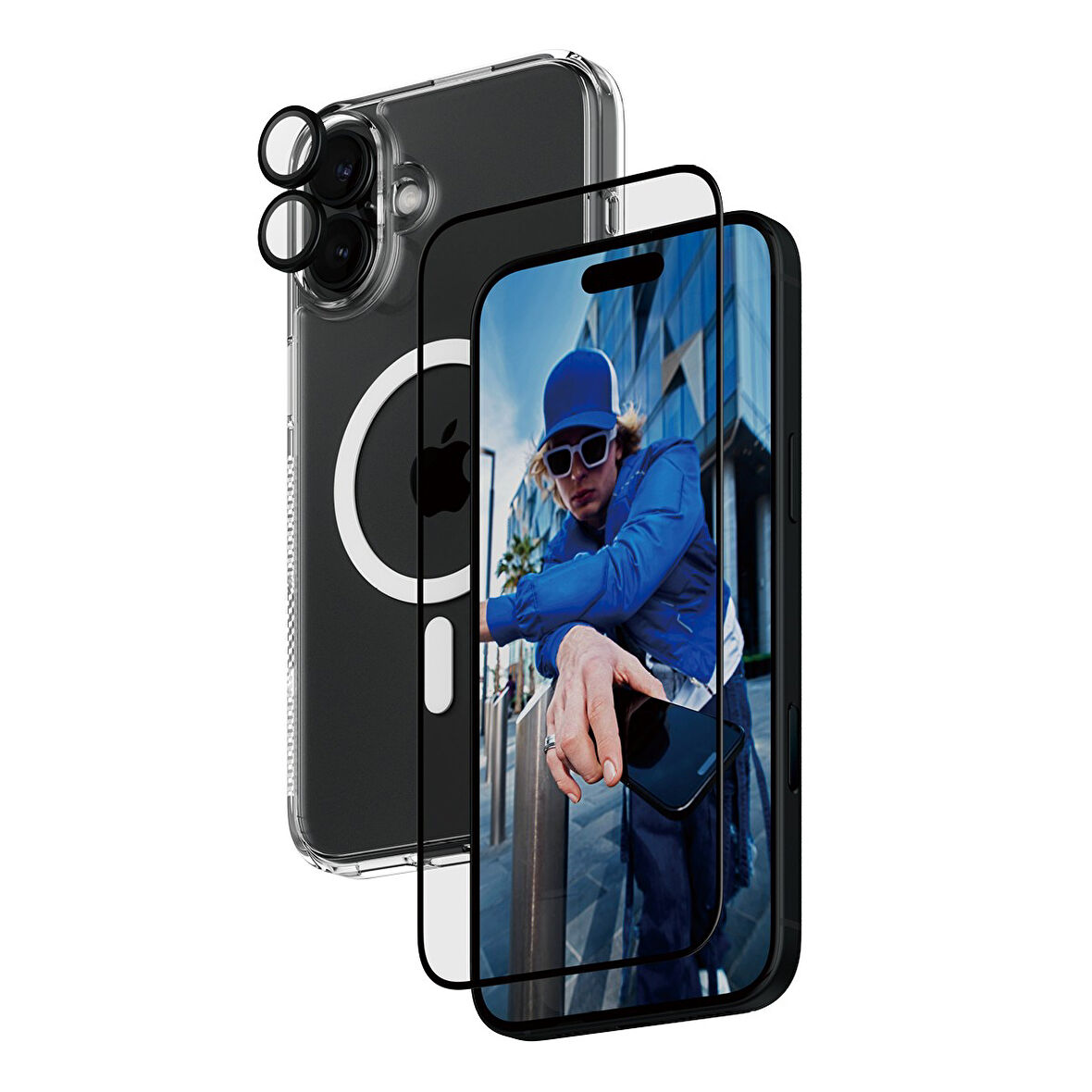 PanzerGlass iPhone 16 Plus 3 in 1 Bundle Ekran & Kamera Koruyucu & Kılıf