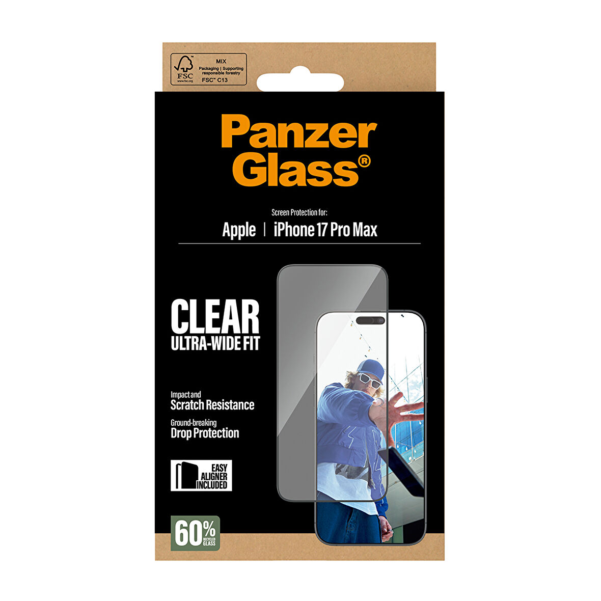 PanzerGlass iPhone 17 Pro Max | Ultra-Wide Fit Çerçeve Aparatlı Ekran Koruyucu